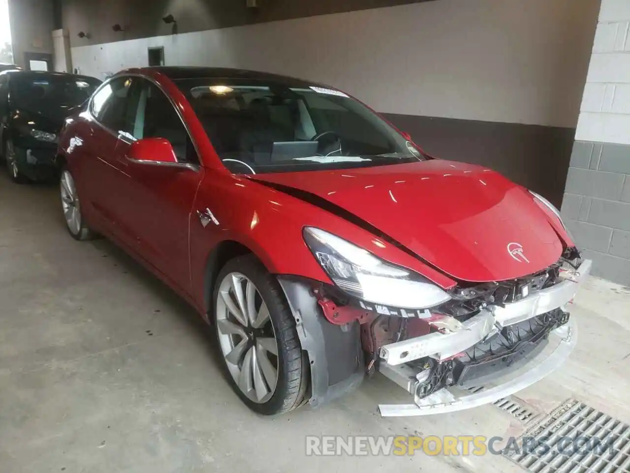 1 Photograph of a damaged car 5YJ3E1EBXKF413627 TESLA MODEL 3 2019