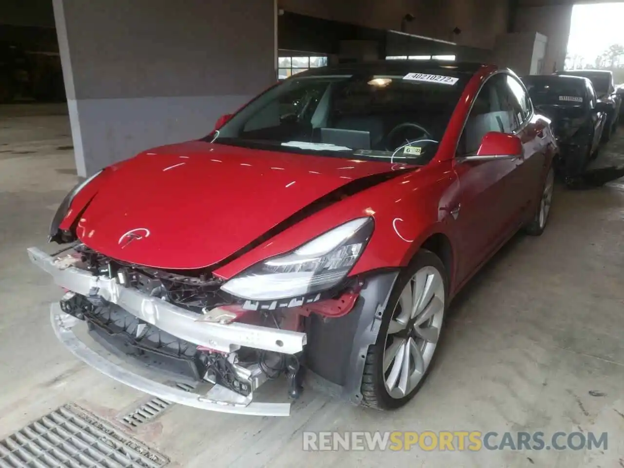 2 Photograph of a damaged car 5YJ3E1EBXKF413627 TESLA MODEL 3 2019