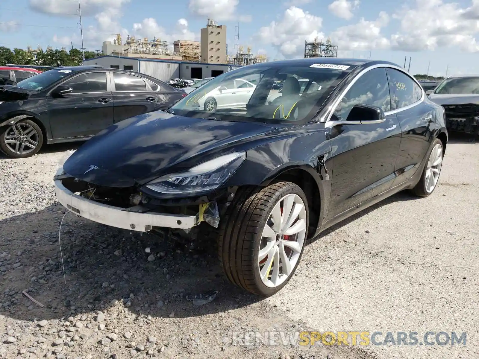 2 Photograph of a damaged car 5YJ3E1EBXKF413773 TESLA MODEL 3 2019