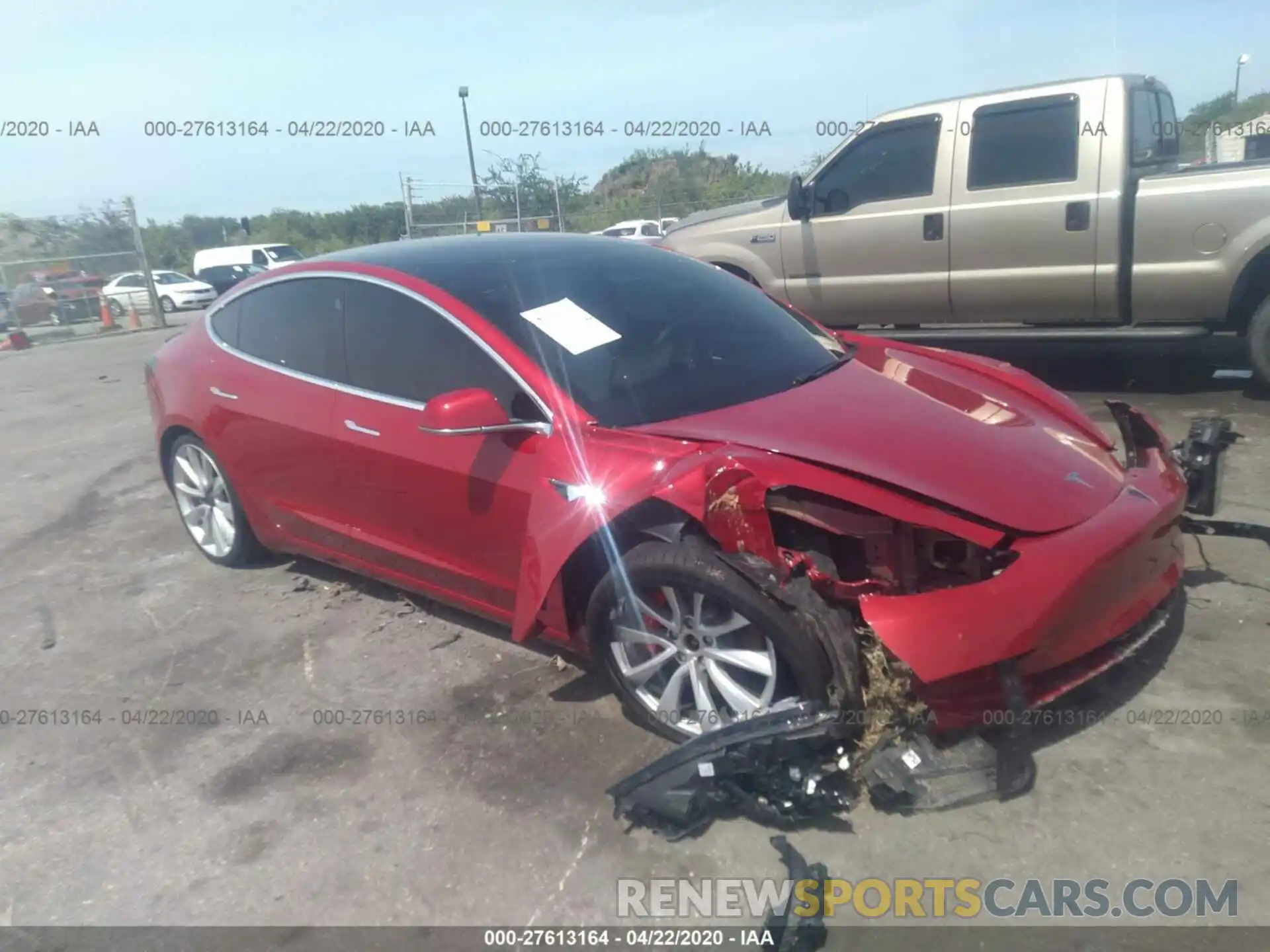 1 Photograph of a damaged car 5YJ3E1EBXKF422053 TESLA MODEL 3 2019