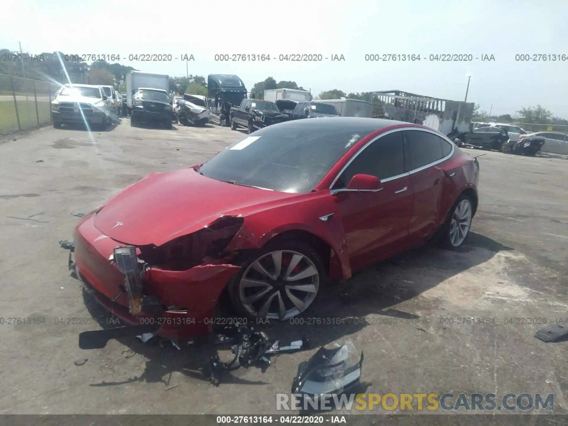 2 Photograph of a damaged car 5YJ3E1EBXKF422053 TESLA MODEL 3 2019