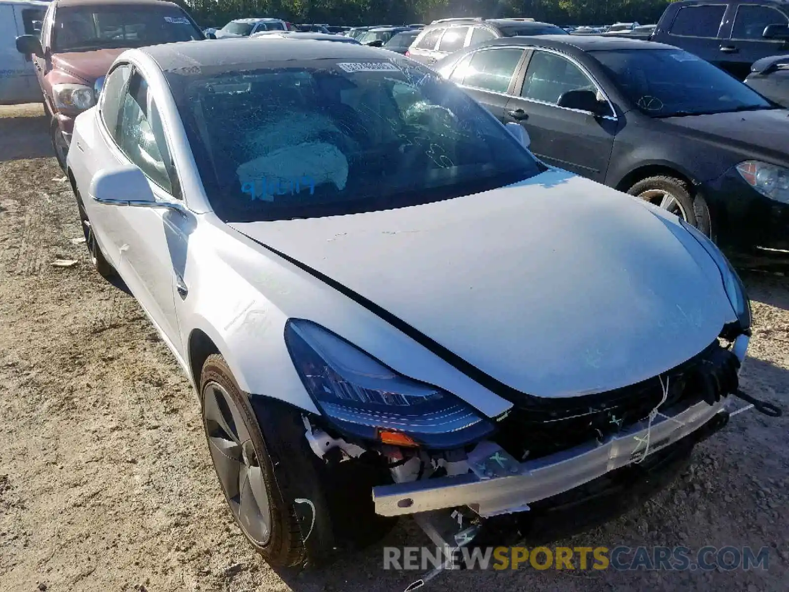 1 Photograph of a damaged car 5YJ3E1EBXKF429486 TESLA MODEL 3 2019