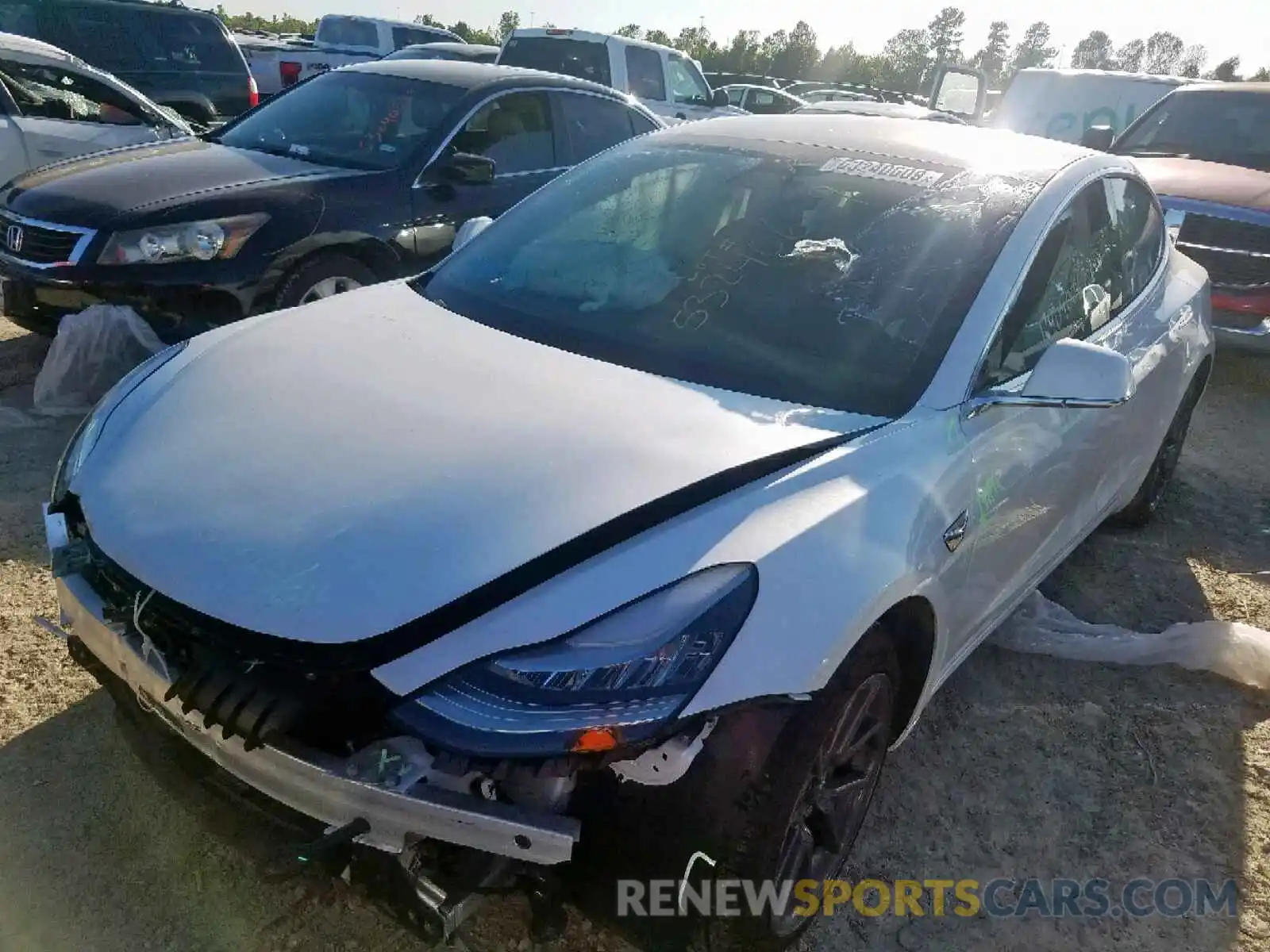 2 Photograph of a damaged car 5YJ3E1EBXKF429486 TESLA MODEL 3 2019