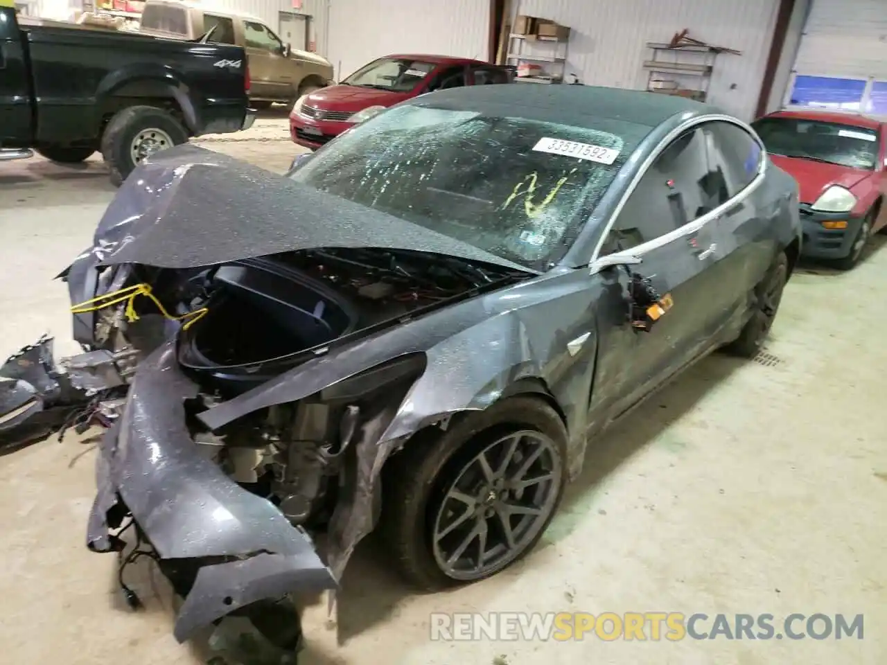 2 Photograph of a damaged car 5YJ3E1EBXKF432727 TESLA MODEL 3 2019