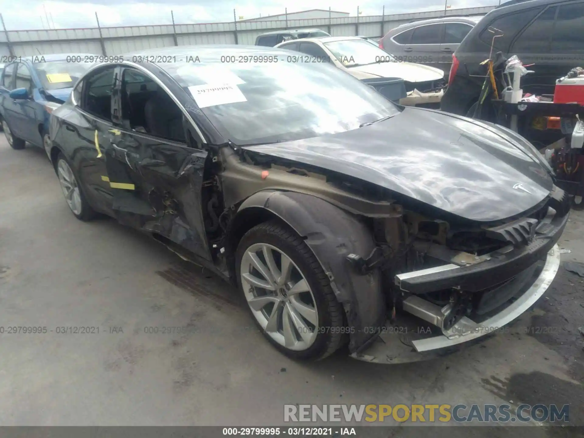 1 Photograph of a damaged car 5YJ3E1EBXKF433666 TESLA MODEL 3 2019