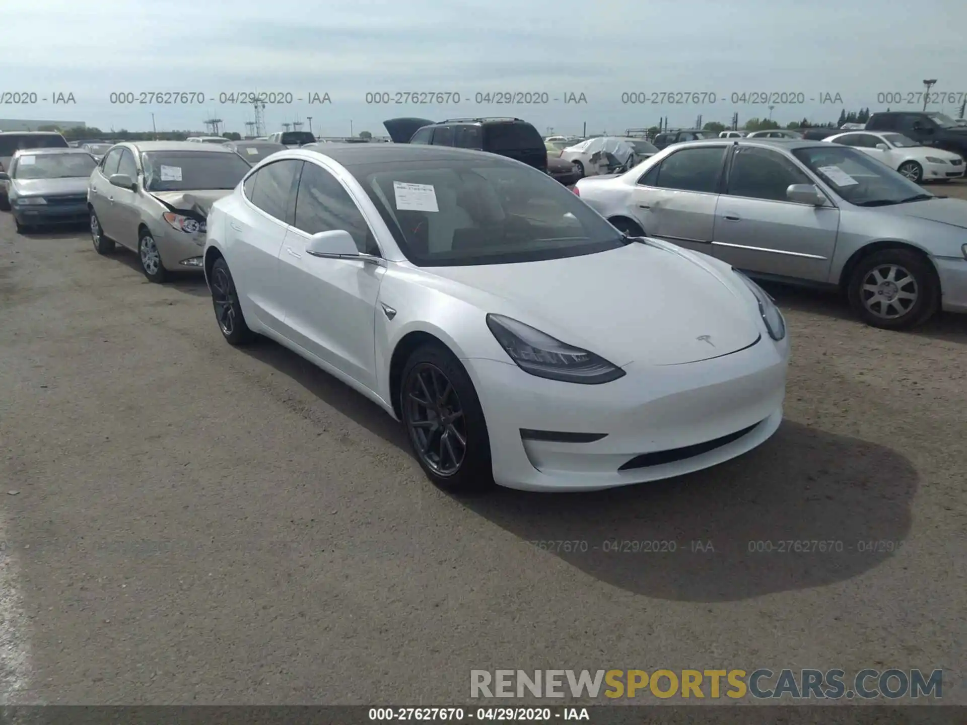 1 Photograph of a damaged car 5YJ3E1EBXKF434199 TESLA MODEL 3 2019