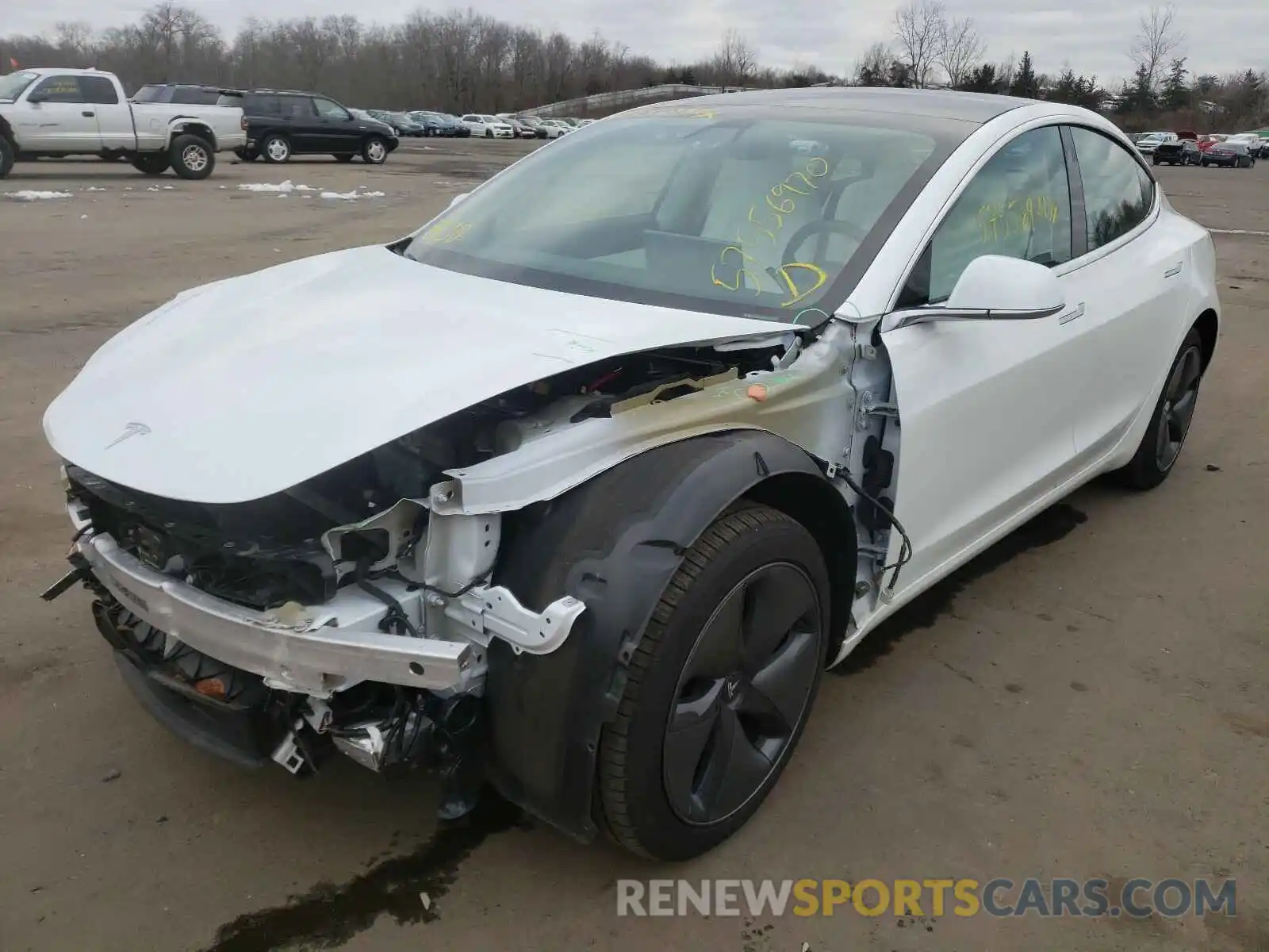 2 Photograph of a damaged car 5YJ3E1EBXKF437247 TESLA MODEL 3 2019