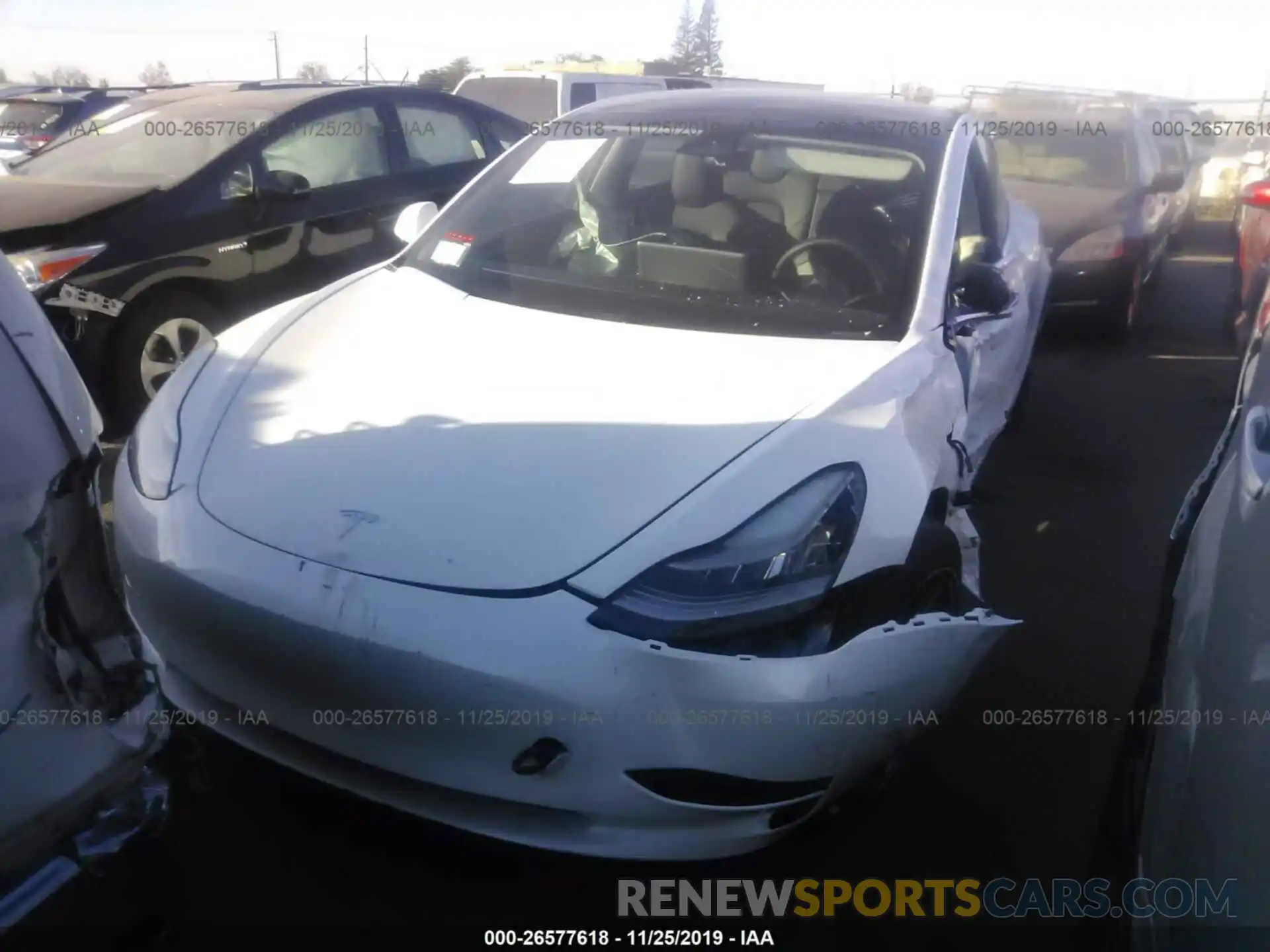 2 Photograph of a damaged car 5YJ3E1EBXKF453125 TESLA MODEL 3 2019