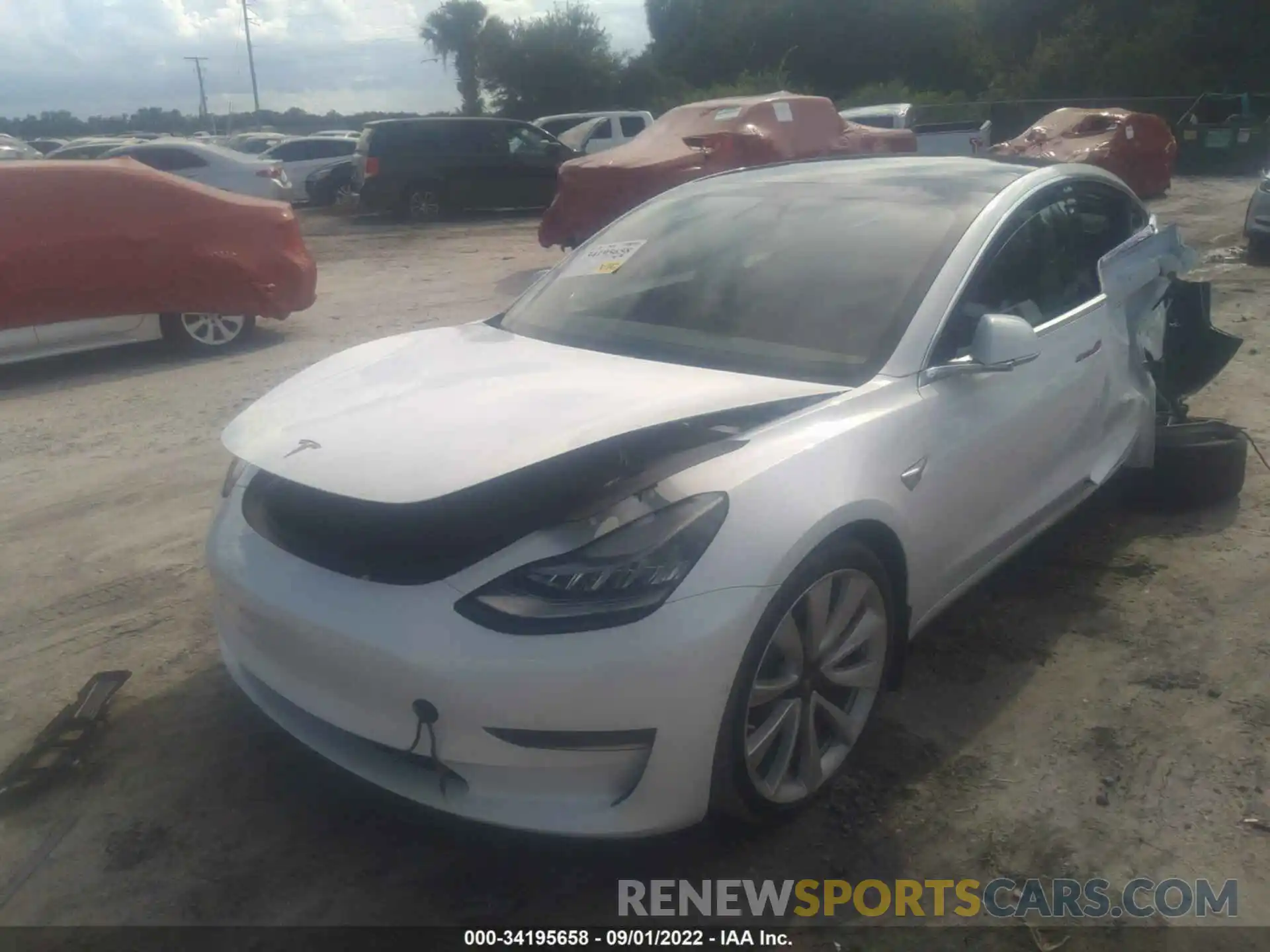 2 Photograph of a damaged car 5YJ3E1EBXKF487176 TESLA MODEL 3 2019