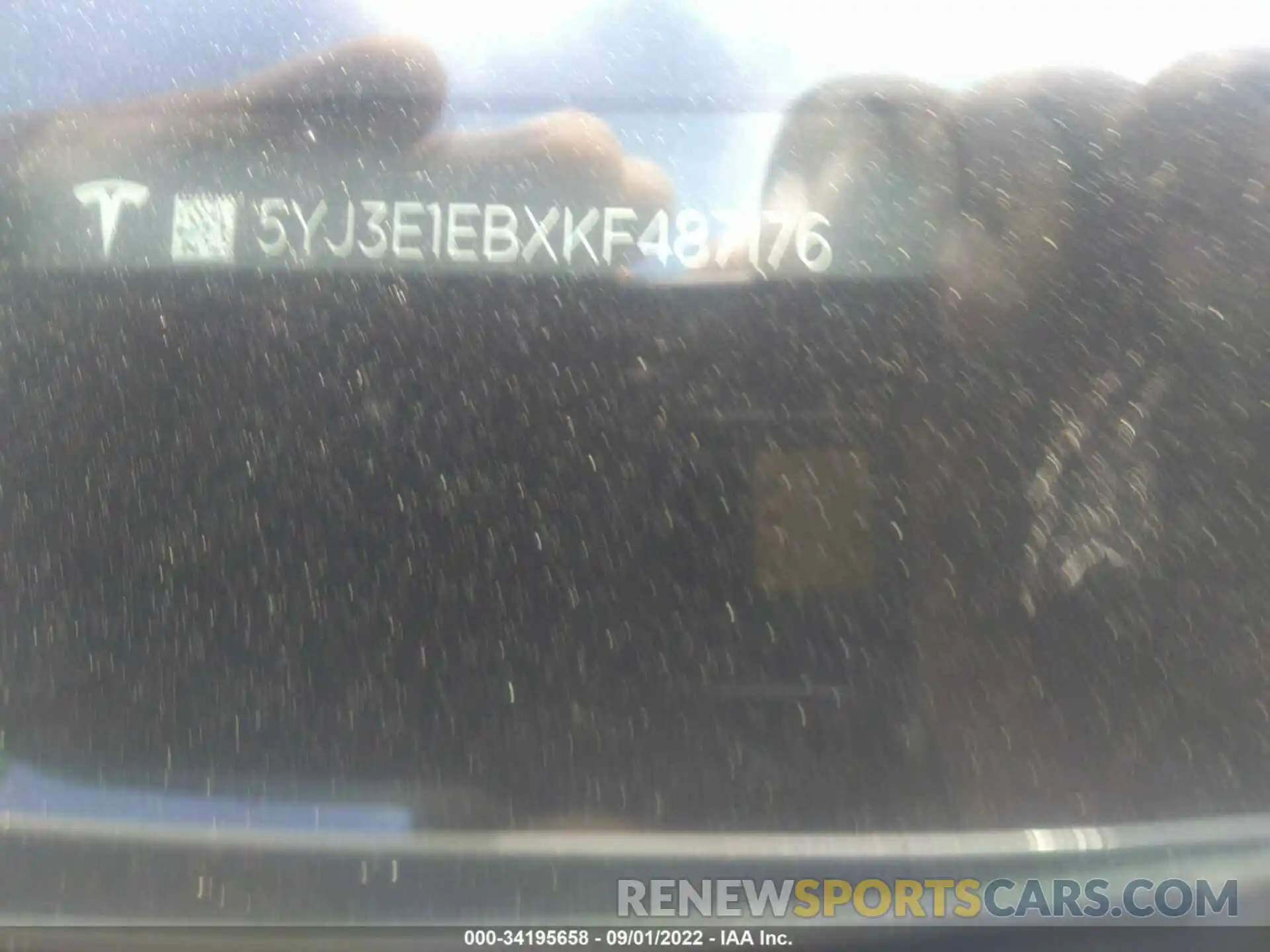 9 Photograph of a damaged car 5YJ3E1EBXKF487176 TESLA MODEL 3 2019