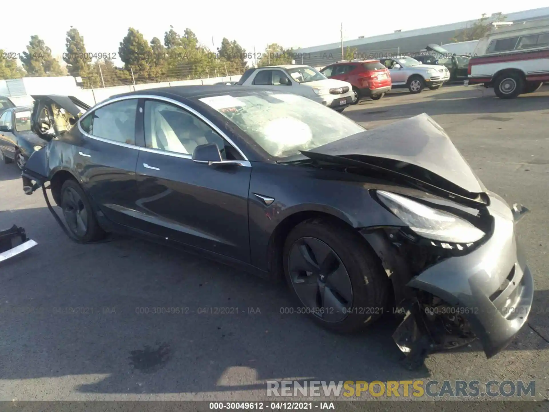 1 Photograph of a damaged car 5YJ3E1EBXKF492894 TESLA MODEL 3 2019