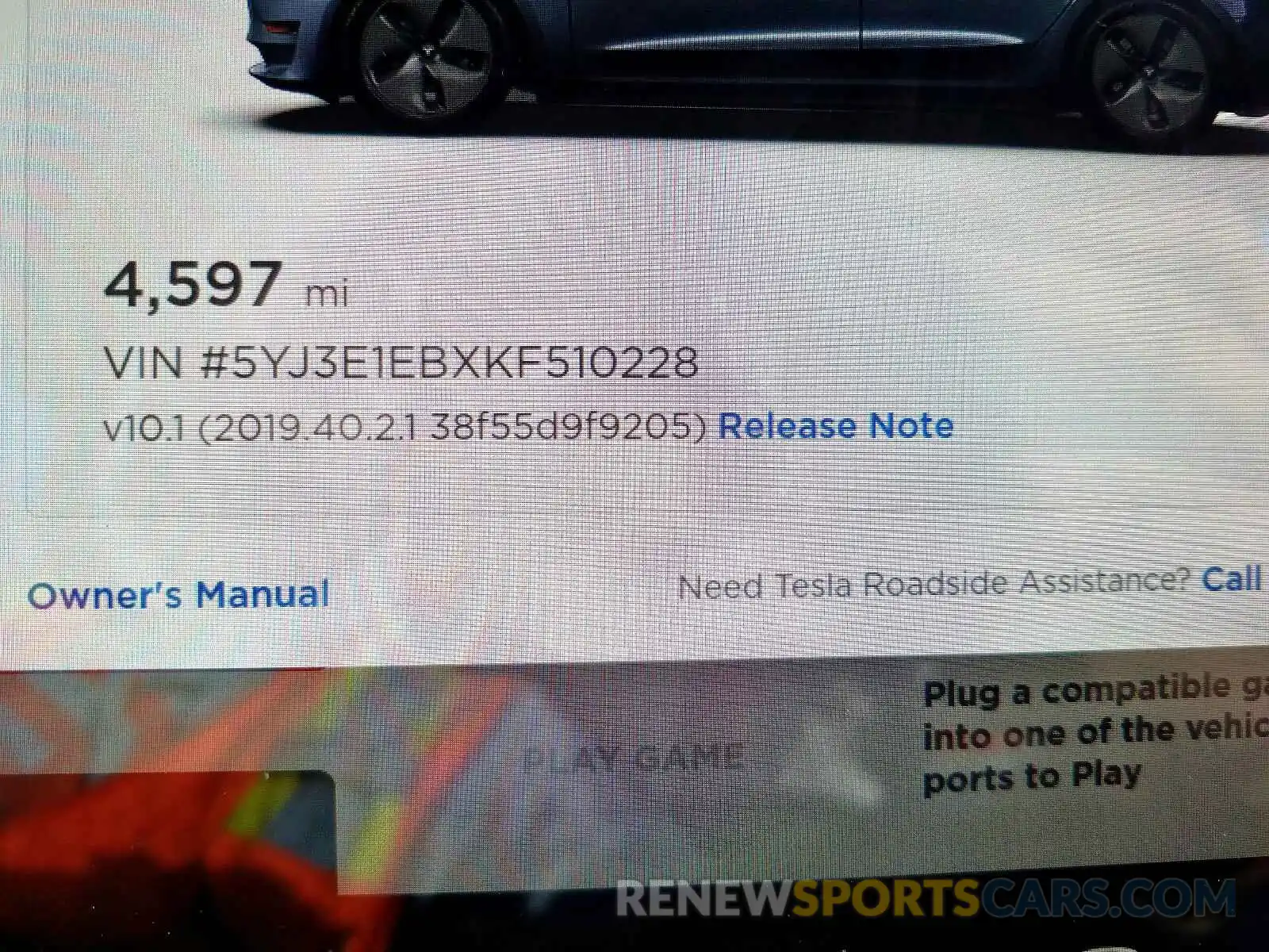 8 Photograph of a damaged car 5YJ3E1EBXKF510228 TESLA MODEL 3 2019