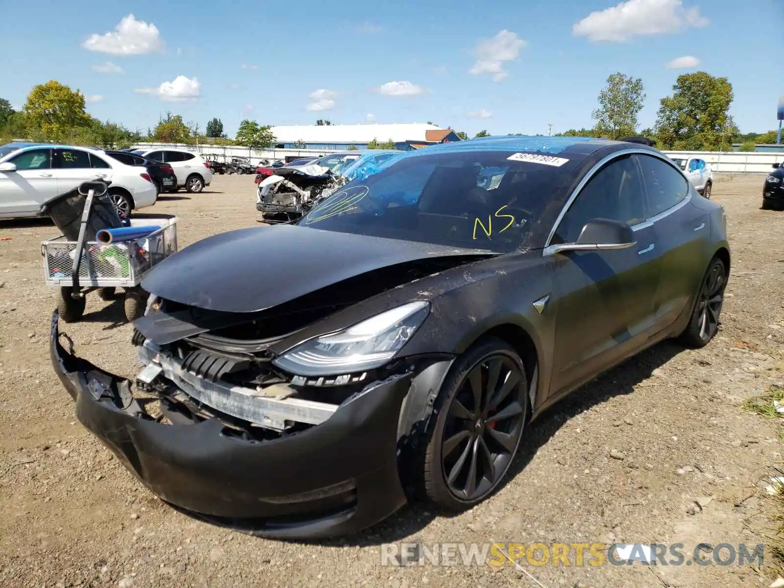 2 Photograph of a damaged car 5YJ3E1EBXKF513842 TESLA MODEL 3 2019