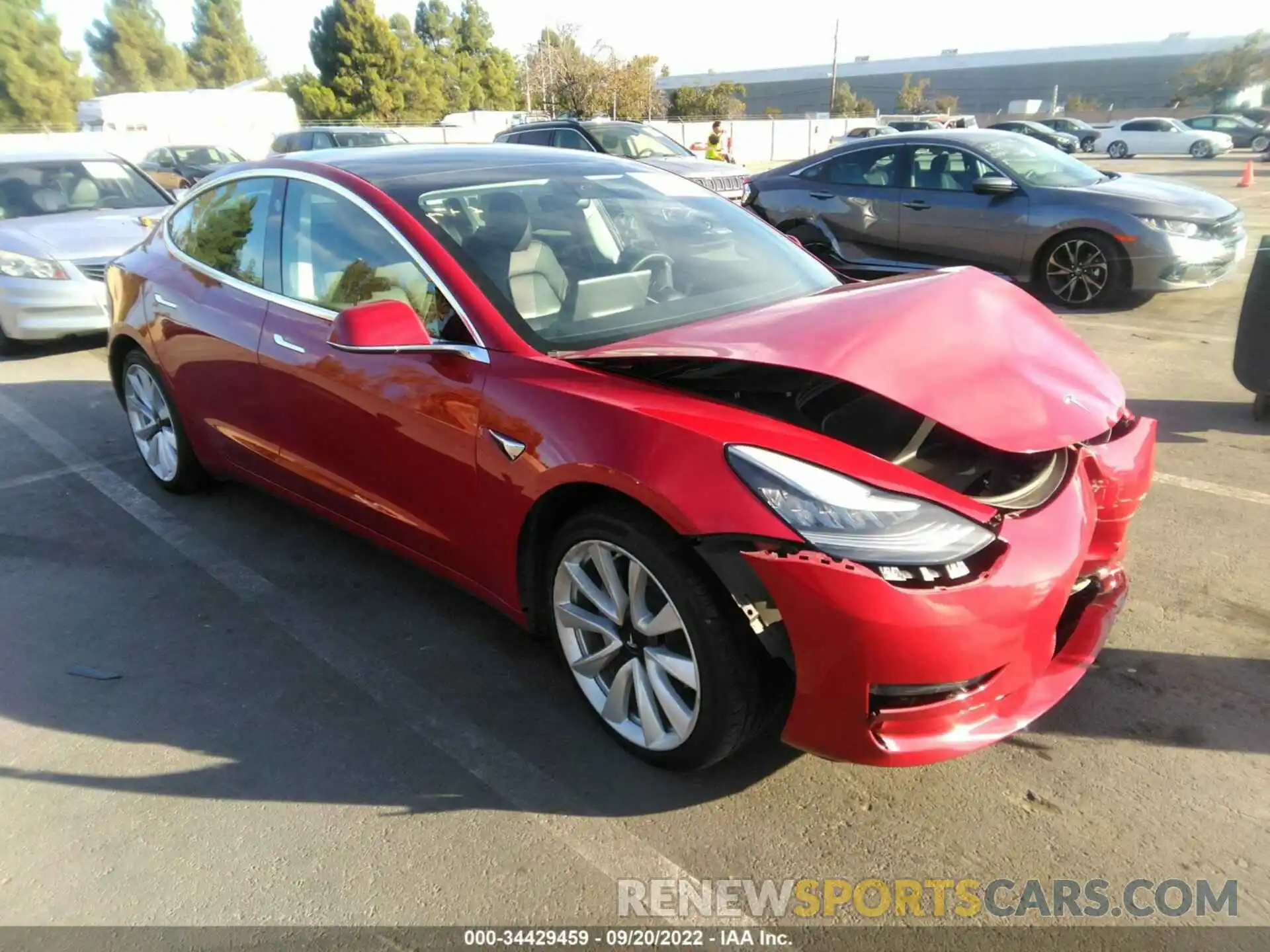 1 Photograph of a damaged car 5YJ3E1EBXKF521617 TESLA MODEL 3 2019