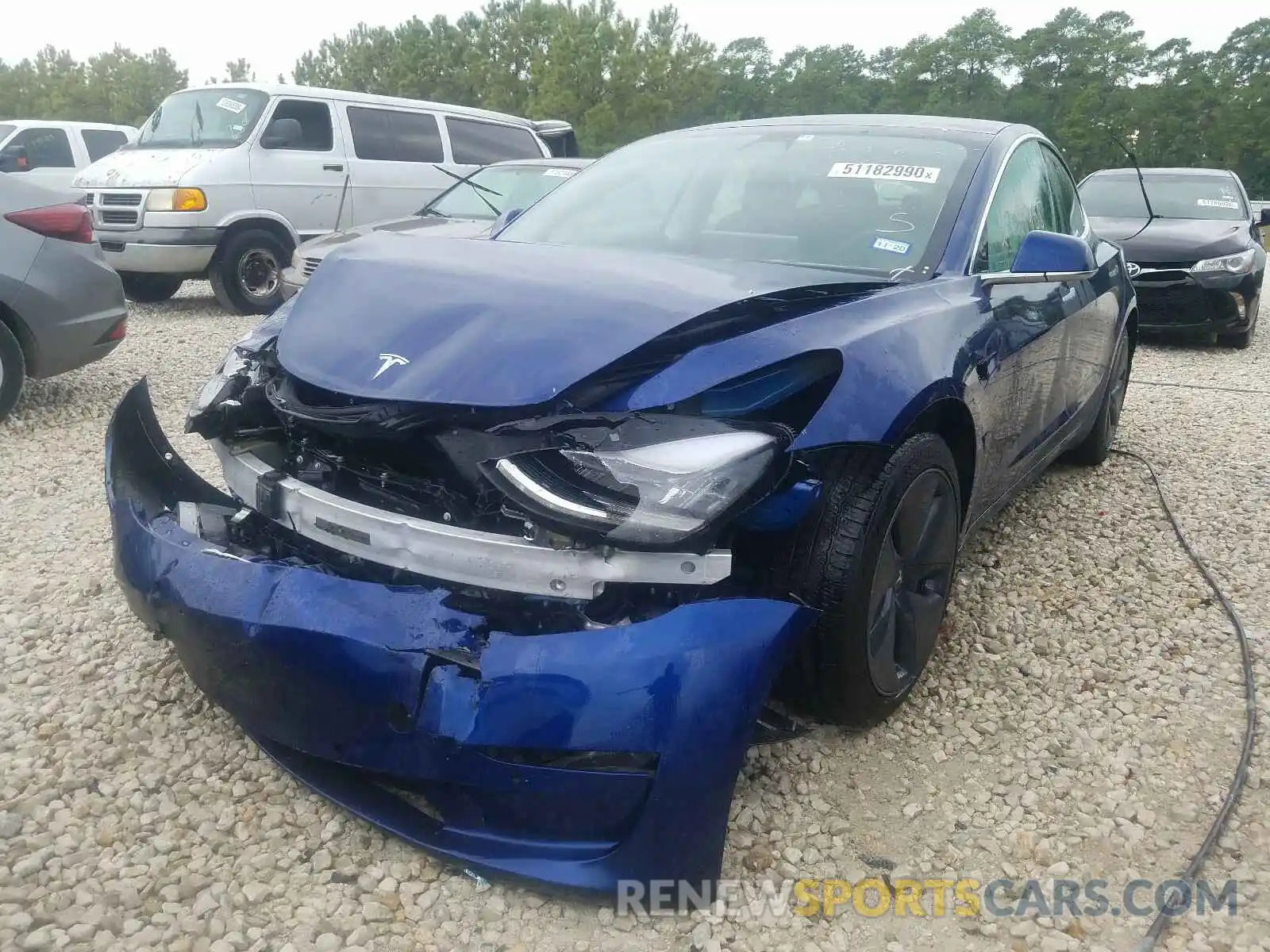 2 Photograph of a damaged car 5YJ3E1EA0LF476325 TESLA MODEL 3 2020