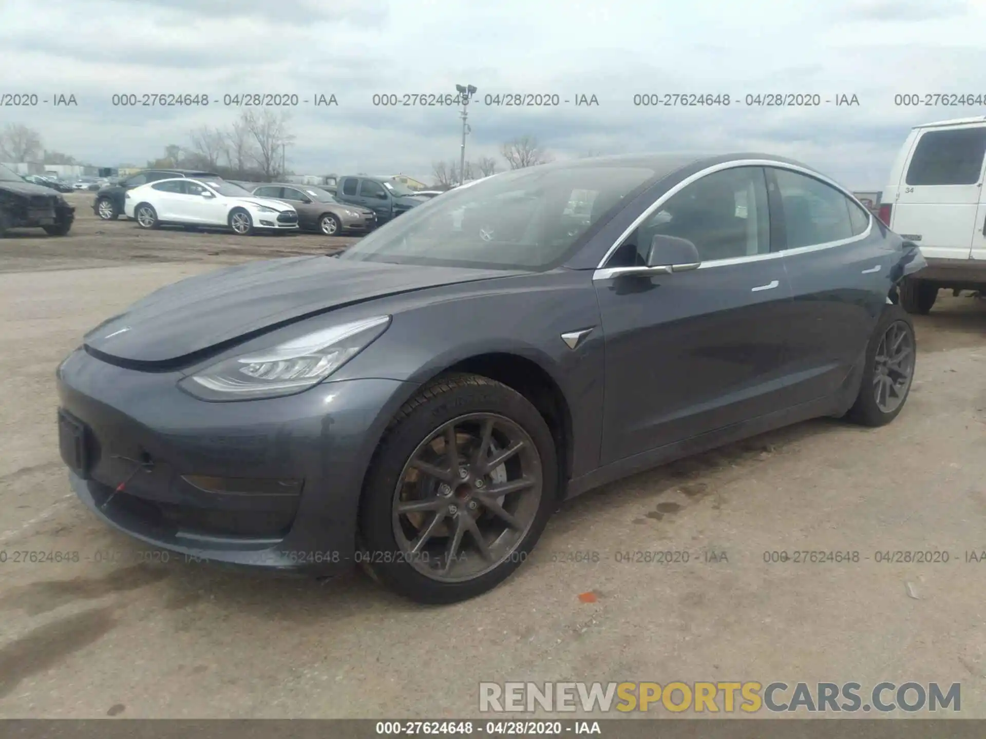 2 Photograph of a damaged car 5YJ3E1EA0LF495828 TESLA MODEL 3 2020