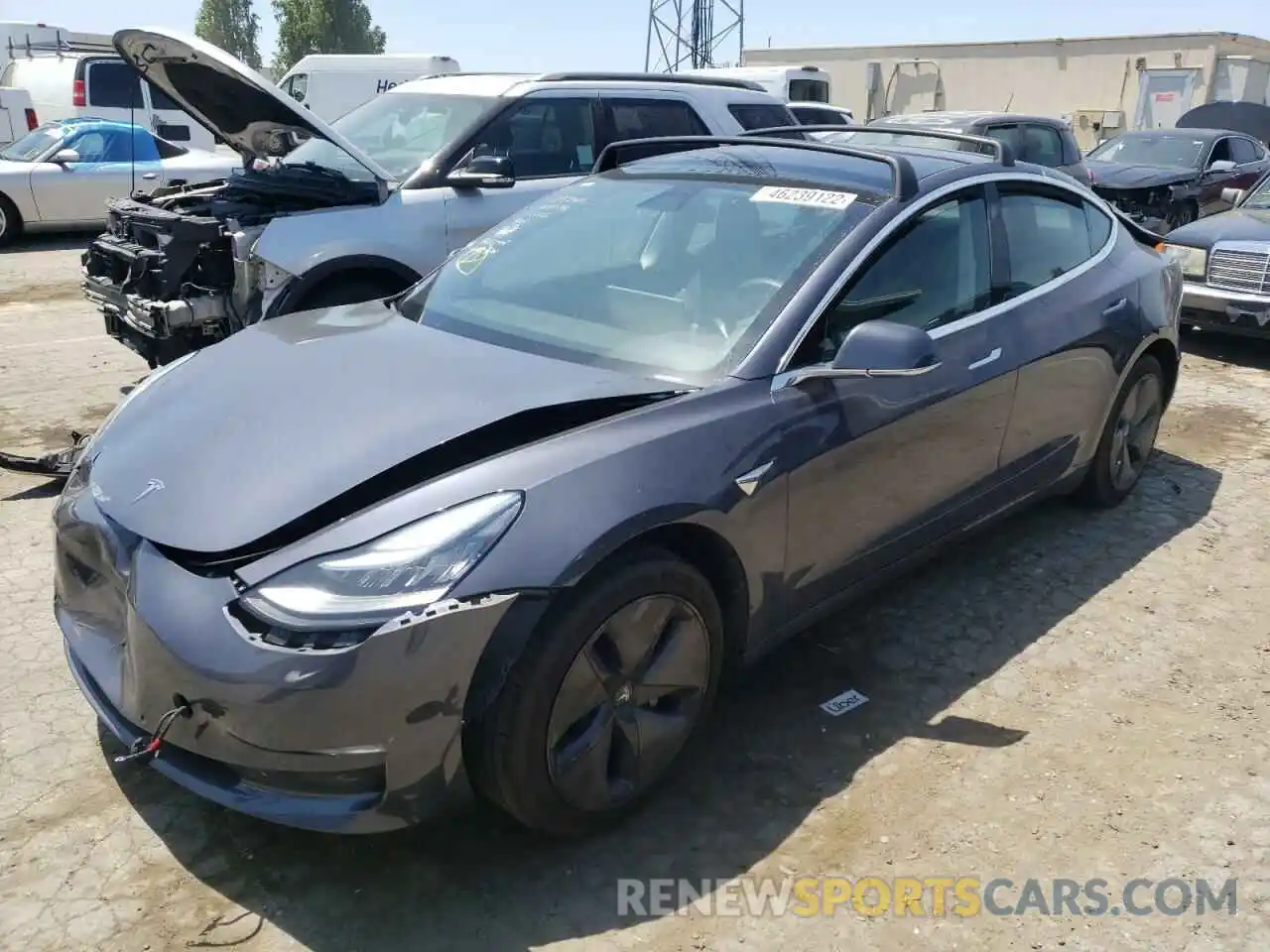 2 Photograph of a damaged car 5YJ3E1EA0LF495943 TESLA MODEL 3 2020