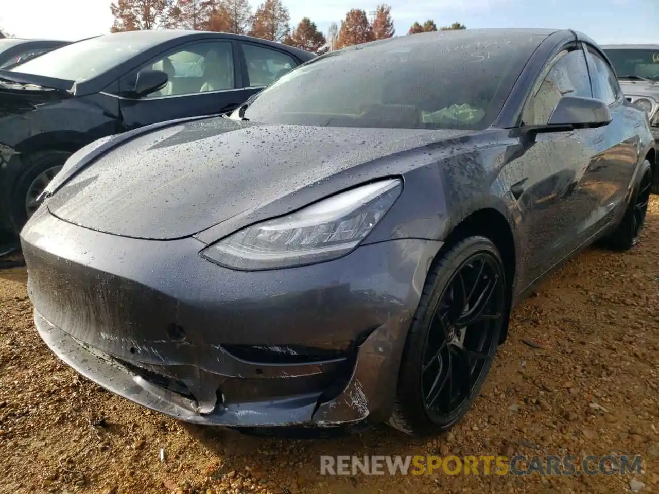 2 Photograph of a damaged car 5YJ3E1EA0LF496011 TESLA MODEL 3 2020