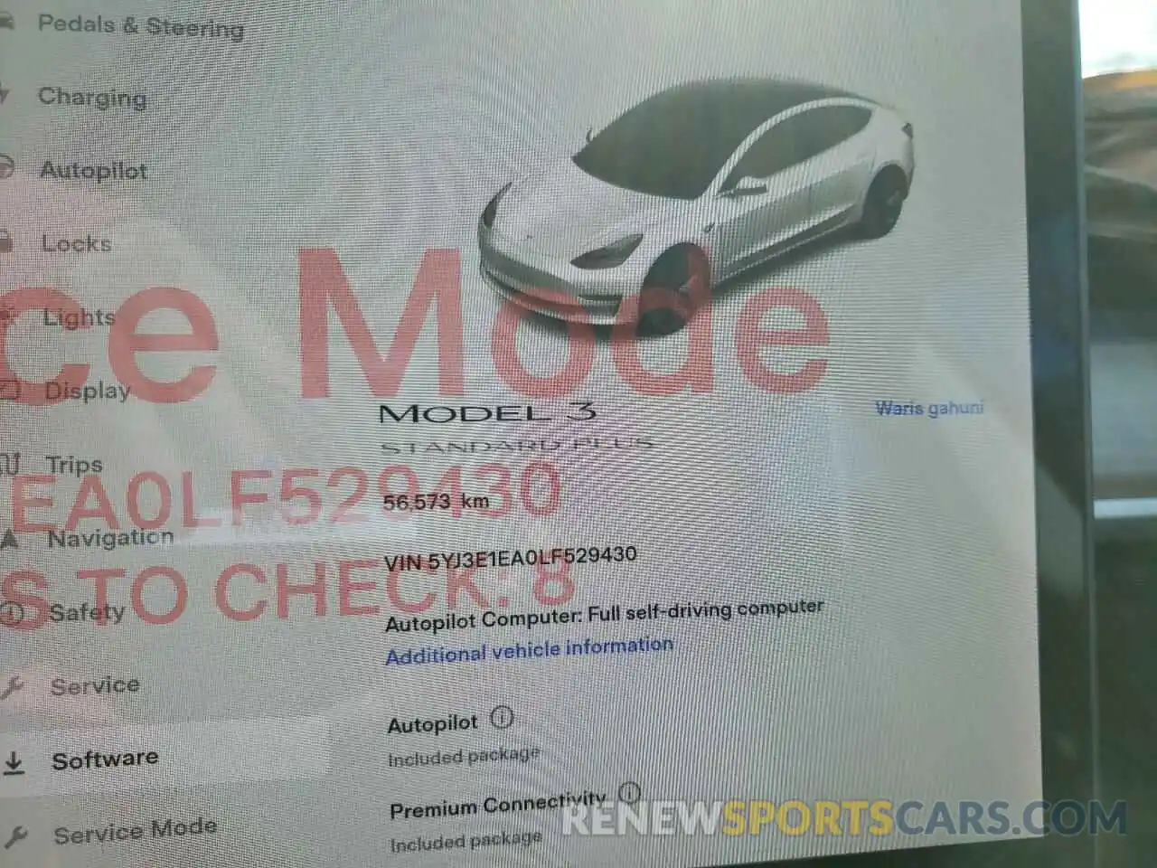 8 Photograph of a damaged car 5YJ3E1EA0LF529430 TESLA MODEL 3 2020