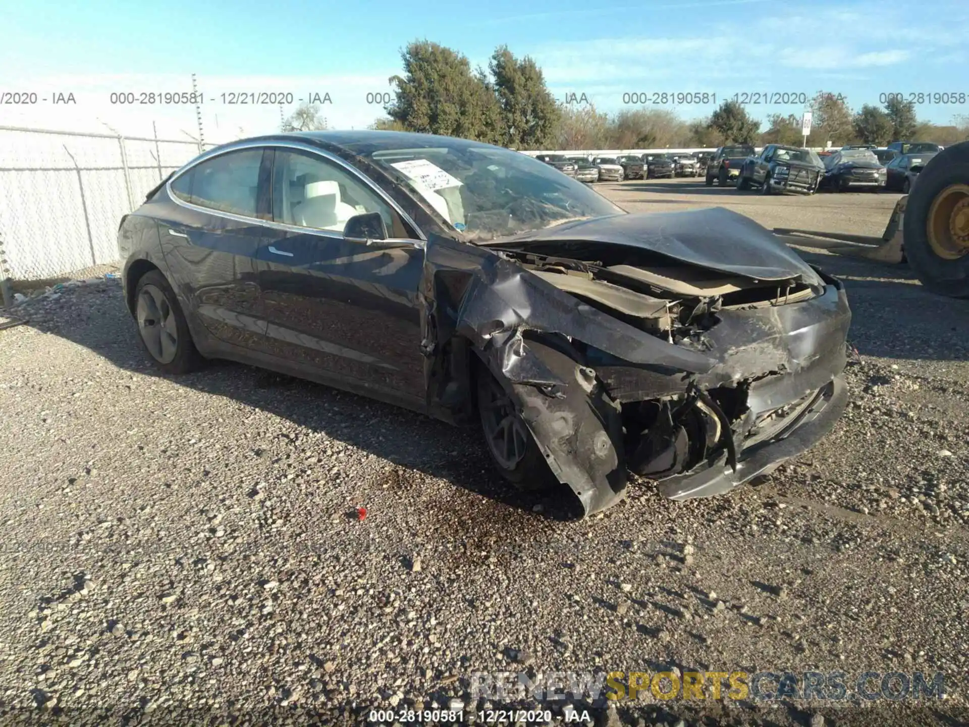 1 Photograph of a damaged car 5YJ3E1EA0LF598845 TESLA MODEL 3 2020