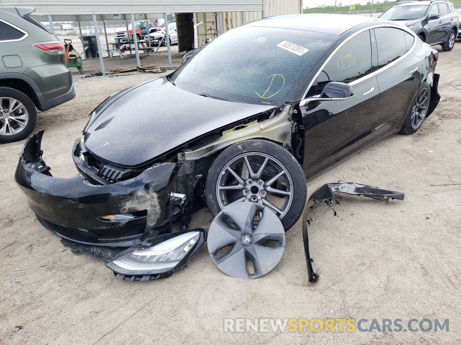 2 Photograph of a damaged car 5YJ3E1EA0LF611156 TESLA MODEL 3 2020