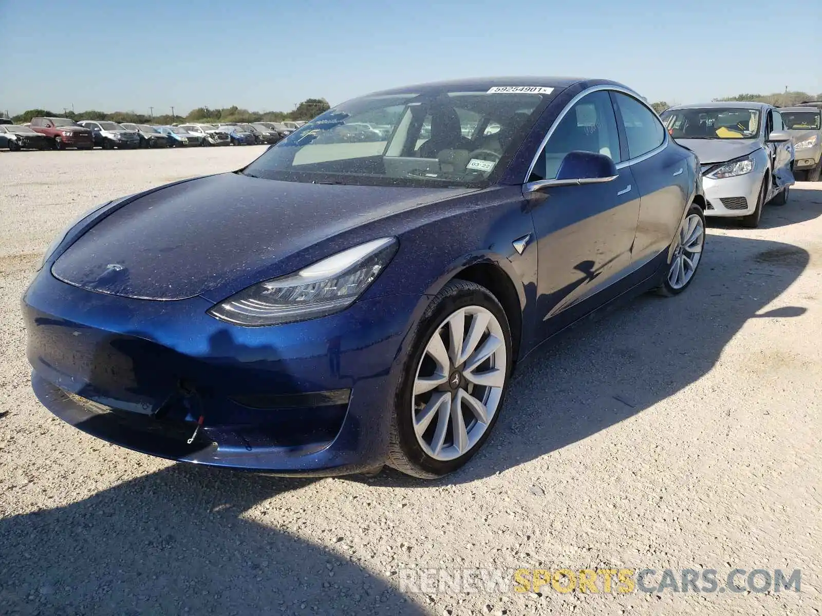 2 Photograph of a damaged car 5YJ3E1EA0LF614185 TESLA MODEL 3 2020