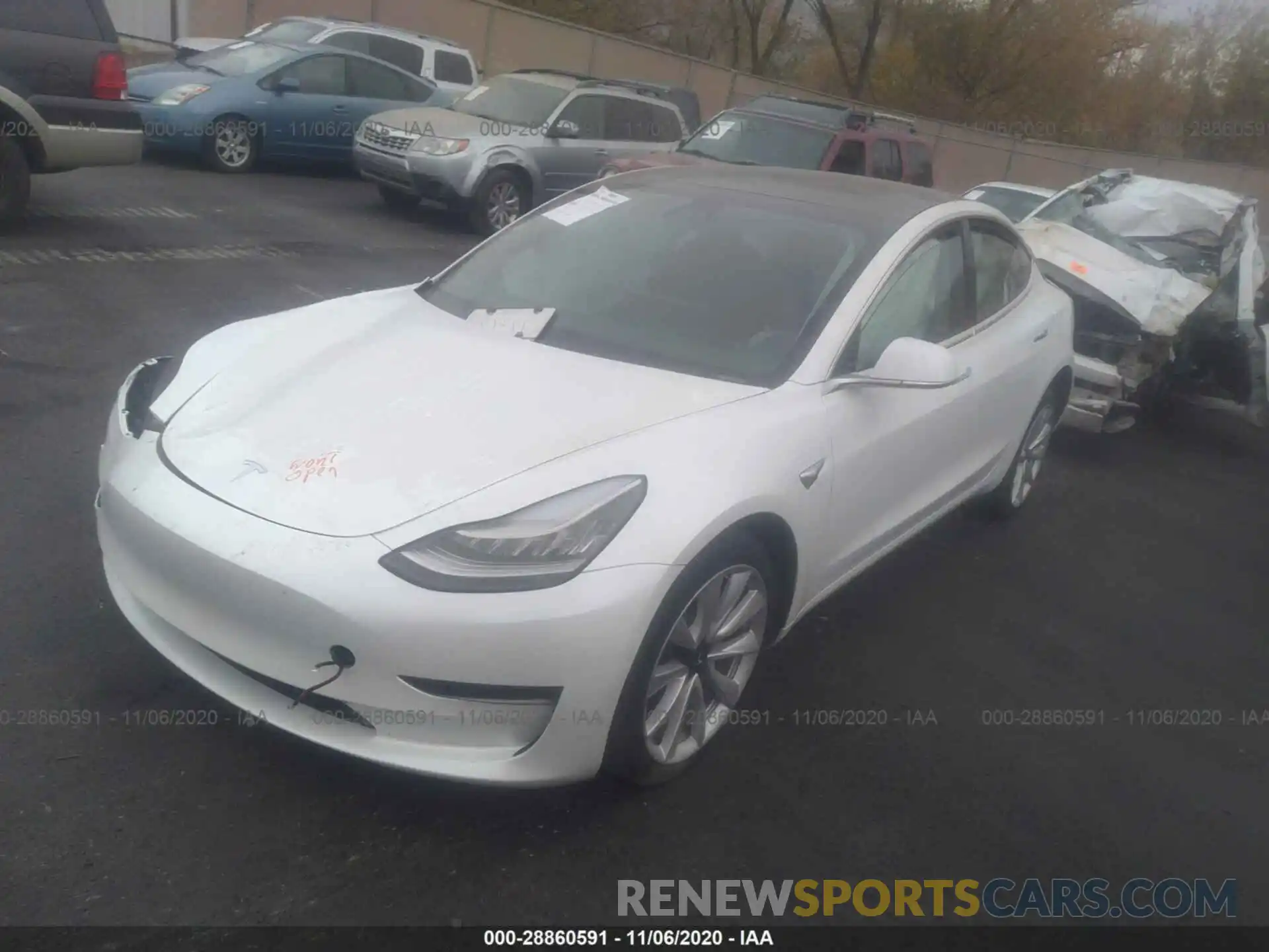 2 Photograph of a damaged car 5YJ3E1EA0LF614400 TESLA MODEL 3 2020