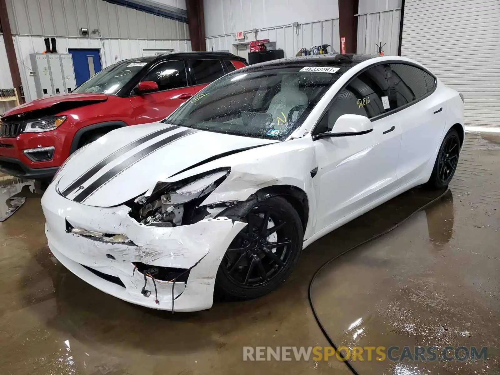 2 Photograph of a damaged car 5YJ3E1EA0LF615515 TESLA MODEL 3 2020