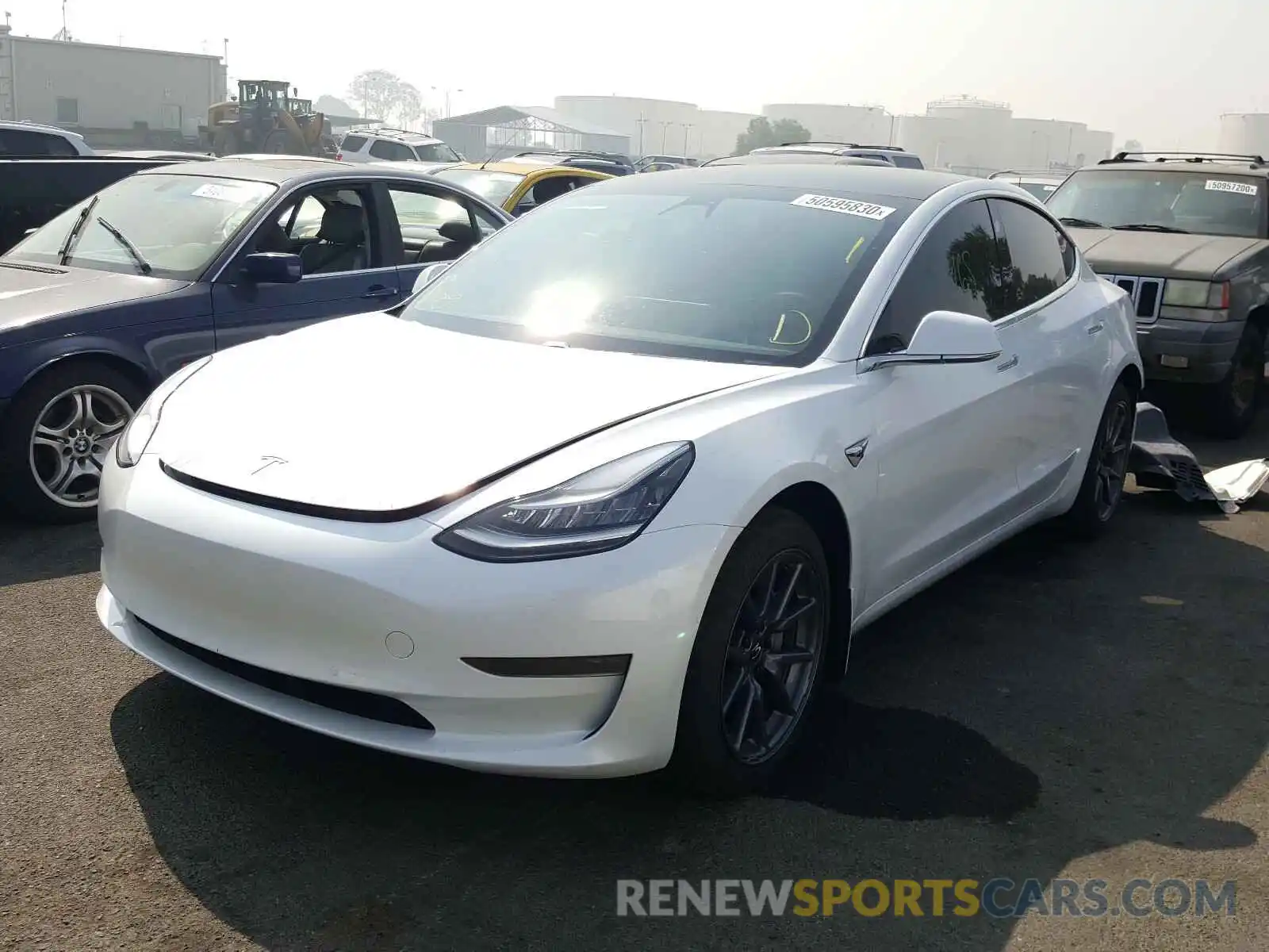 2 Photograph of a damaged car 5YJ3E1EA0LF632749 TESLA MODEL 3 2020