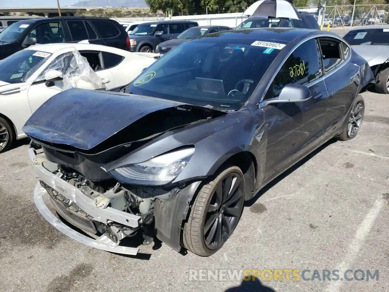 2 Photograph of a damaged car 5YJ3E1EA0LF633299 TESLA MODEL 3 2020