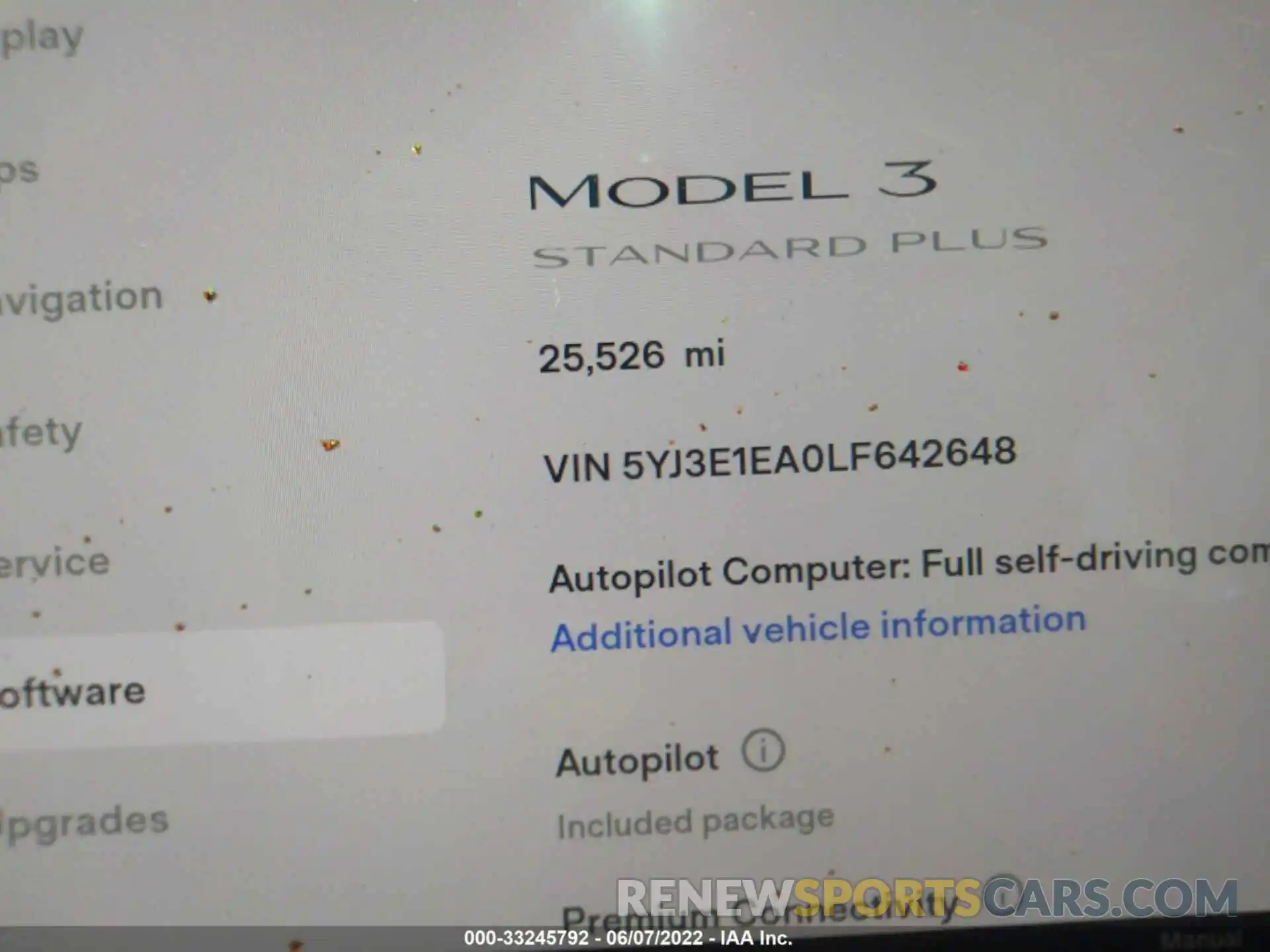 7 Photograph of a damaged car 5YJ3E1EA0LF642648 TESLA MODEL 3 2020