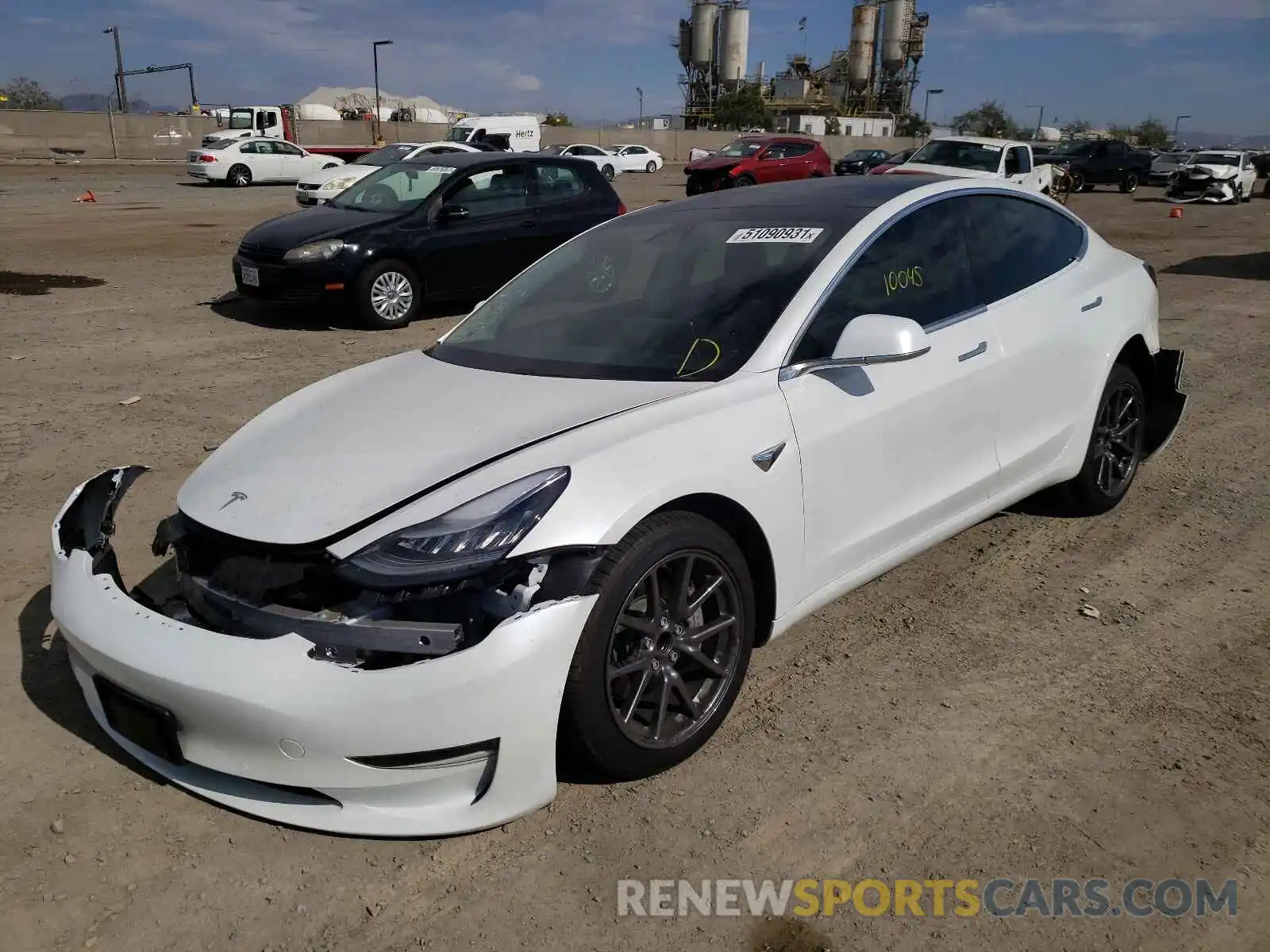 2 Photograph of a damaged car 5YJ3E1EA0LF660633 TESLA MODEL 3 2020