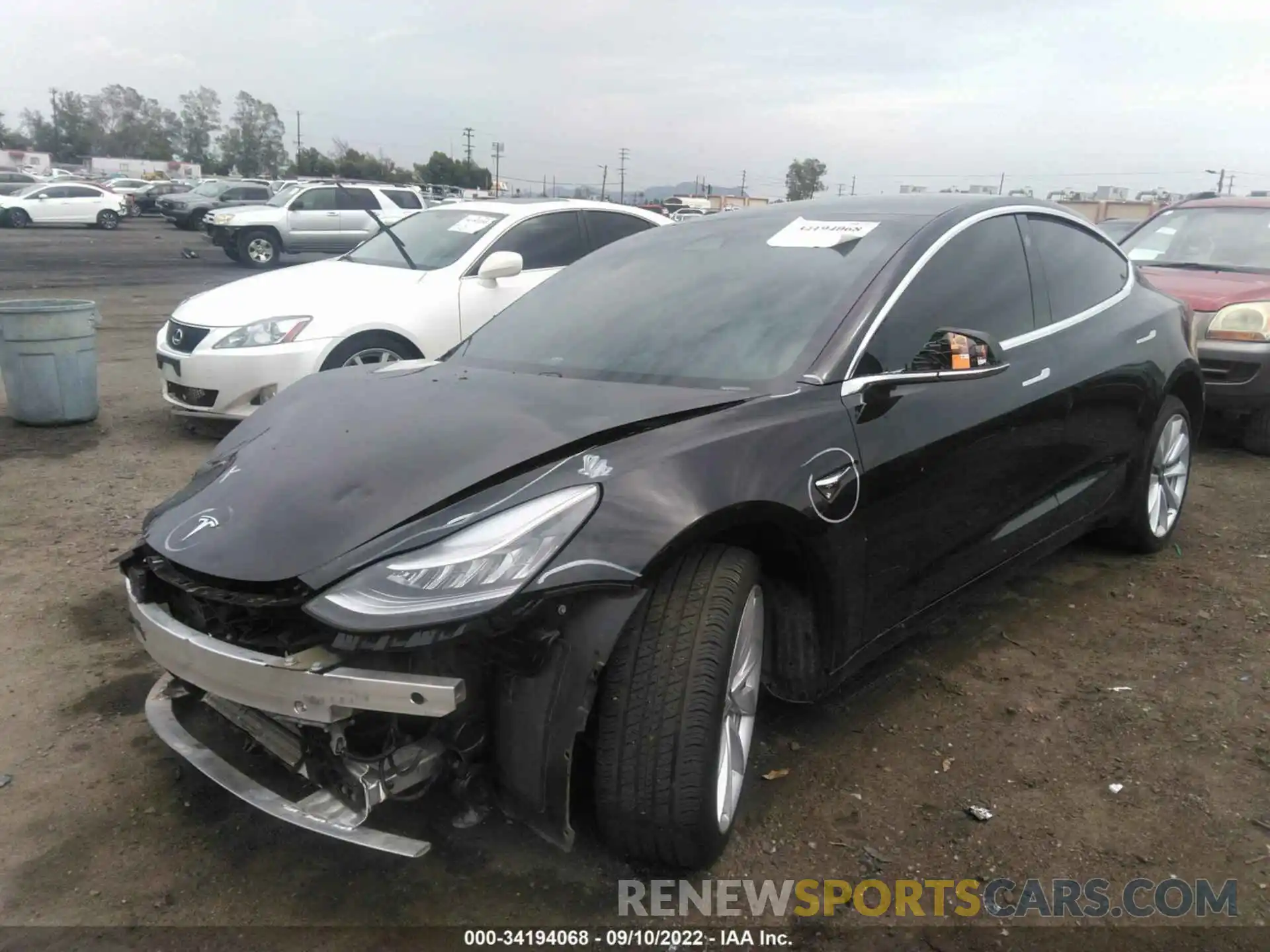 2 Photograph of a damaged car 5YJ3E1EA0LF662530 TESLA MODEL 3 2020