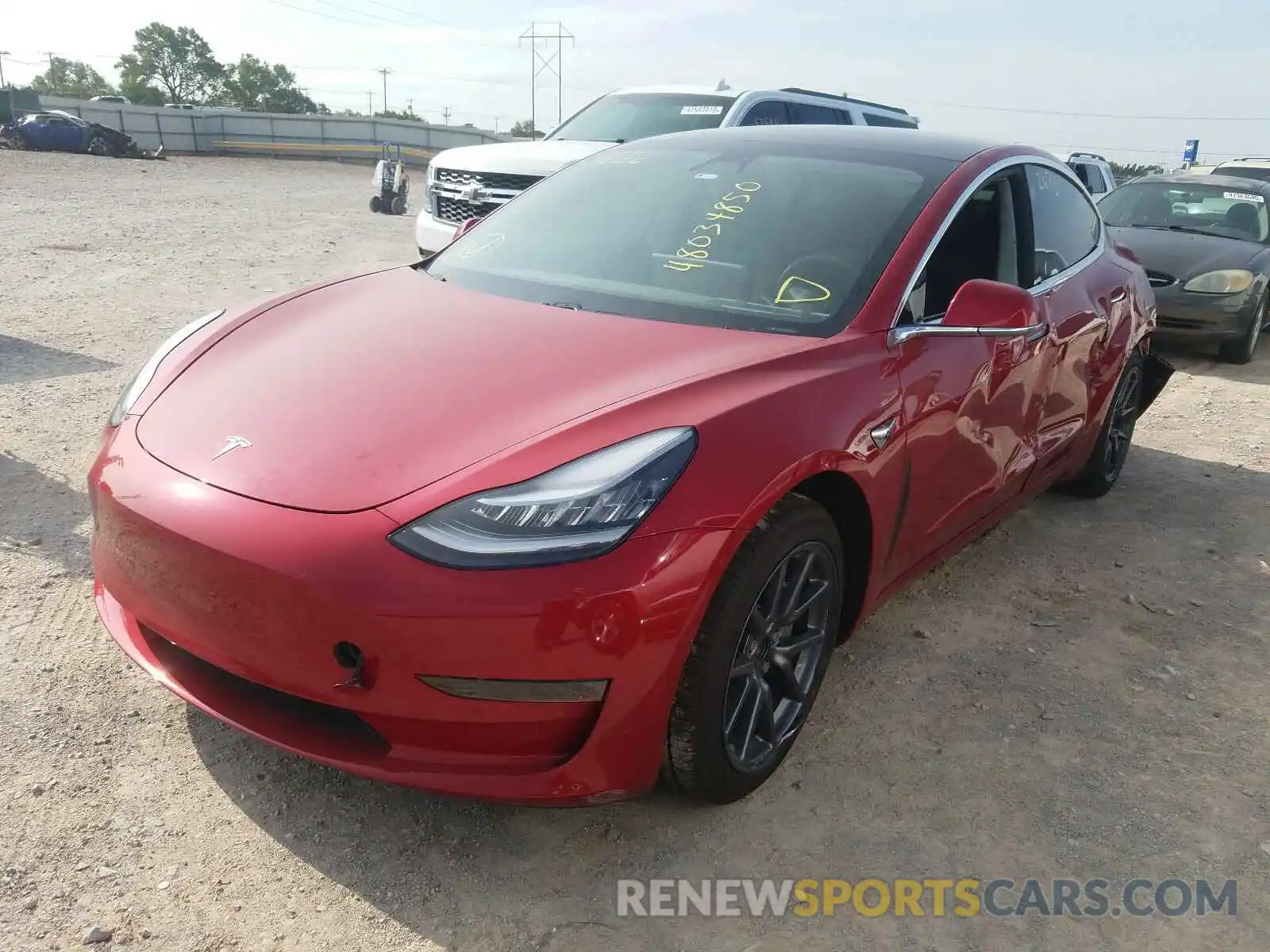 2 Photograph of a damaged car 5YJ3E1EA0LF718756 TESLA MODEL 3 2020