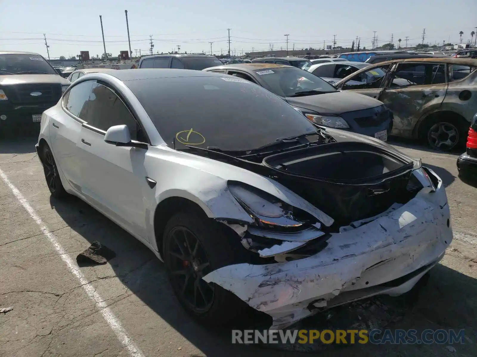 1 Photograph of a damaged car 5YJ3E1EA0LF738246 TESLA MODEL 3 2020