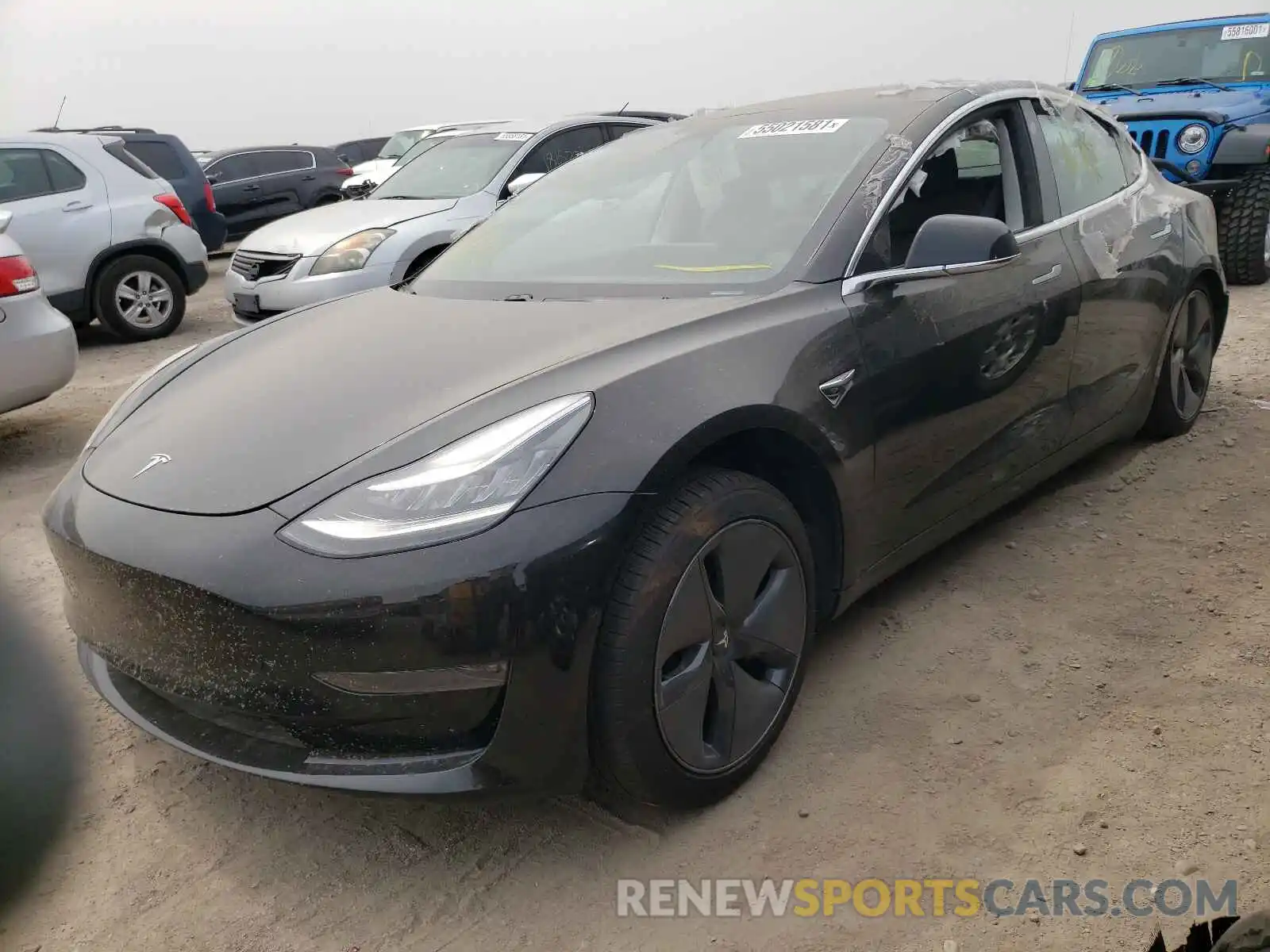 2 Photograph of a damaged car 5YJ3E1EA0LF739087 TESLA MODEL 3 2020