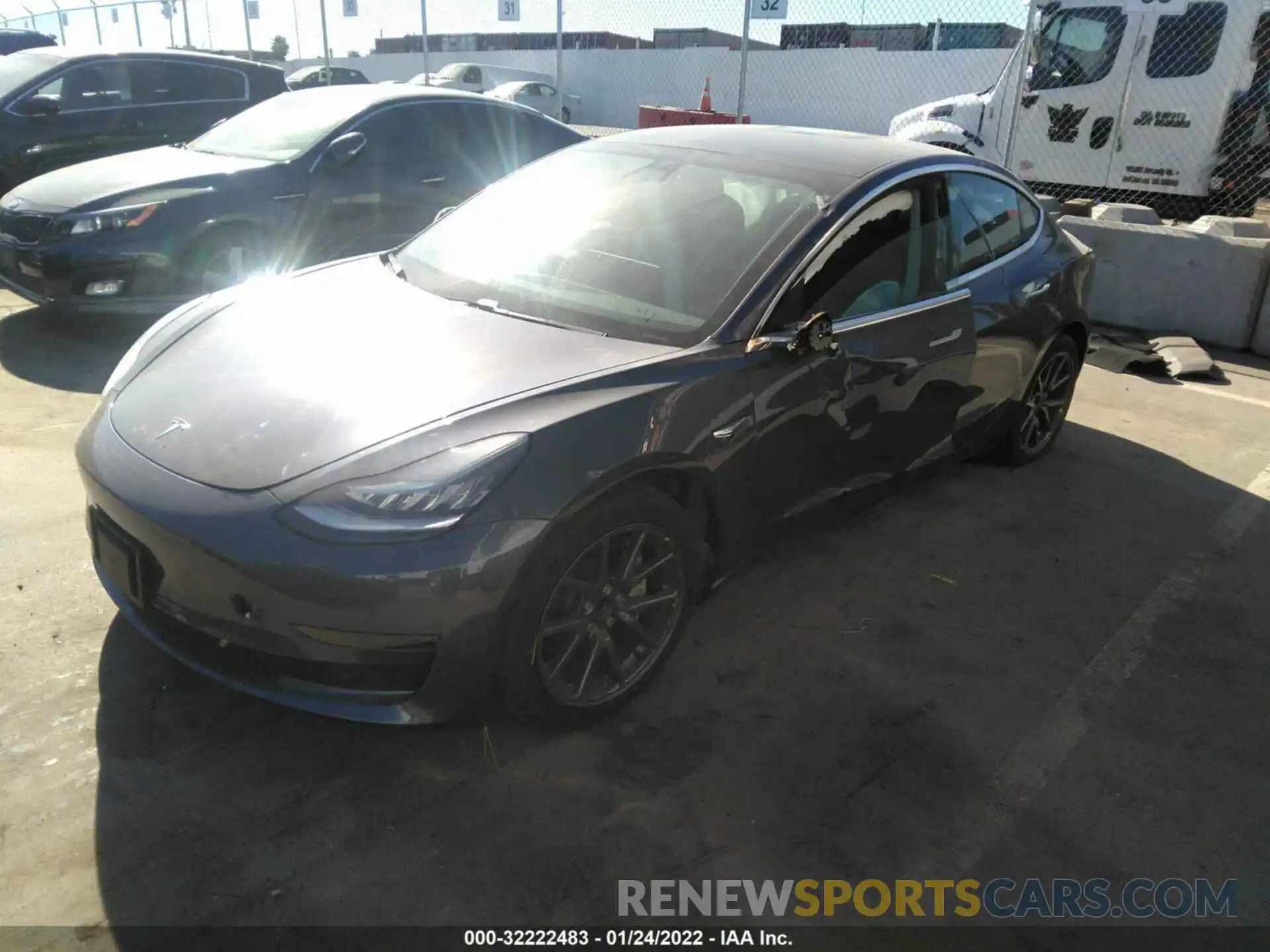 2 Photograph of a damaged car 5YJ3E1EA0LF739378 TESLA MODEL 3 2020