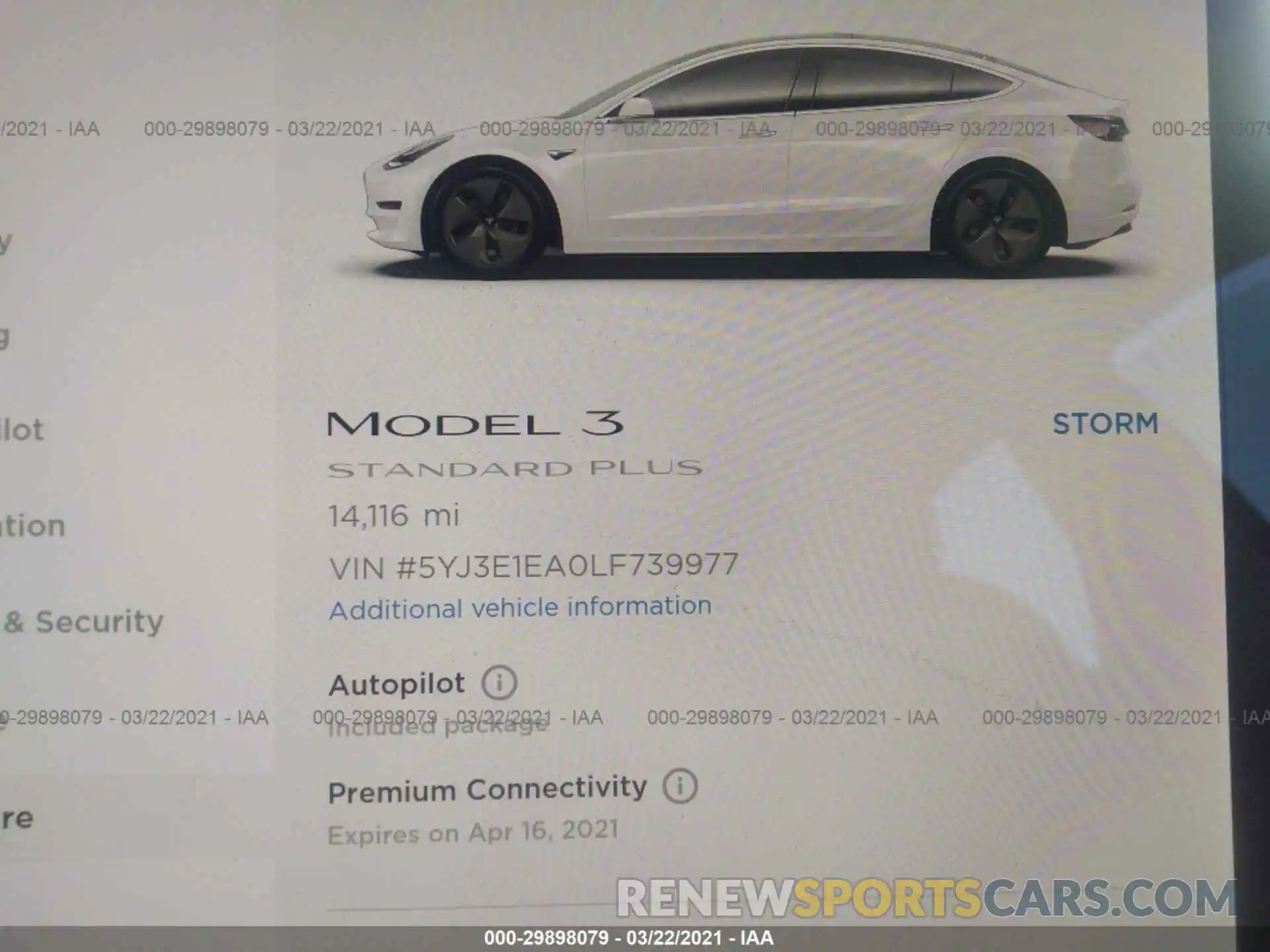 7 Photograph of a damaged car 5YJ3E1EA0LF739977 TESLA MODEL 3 2020