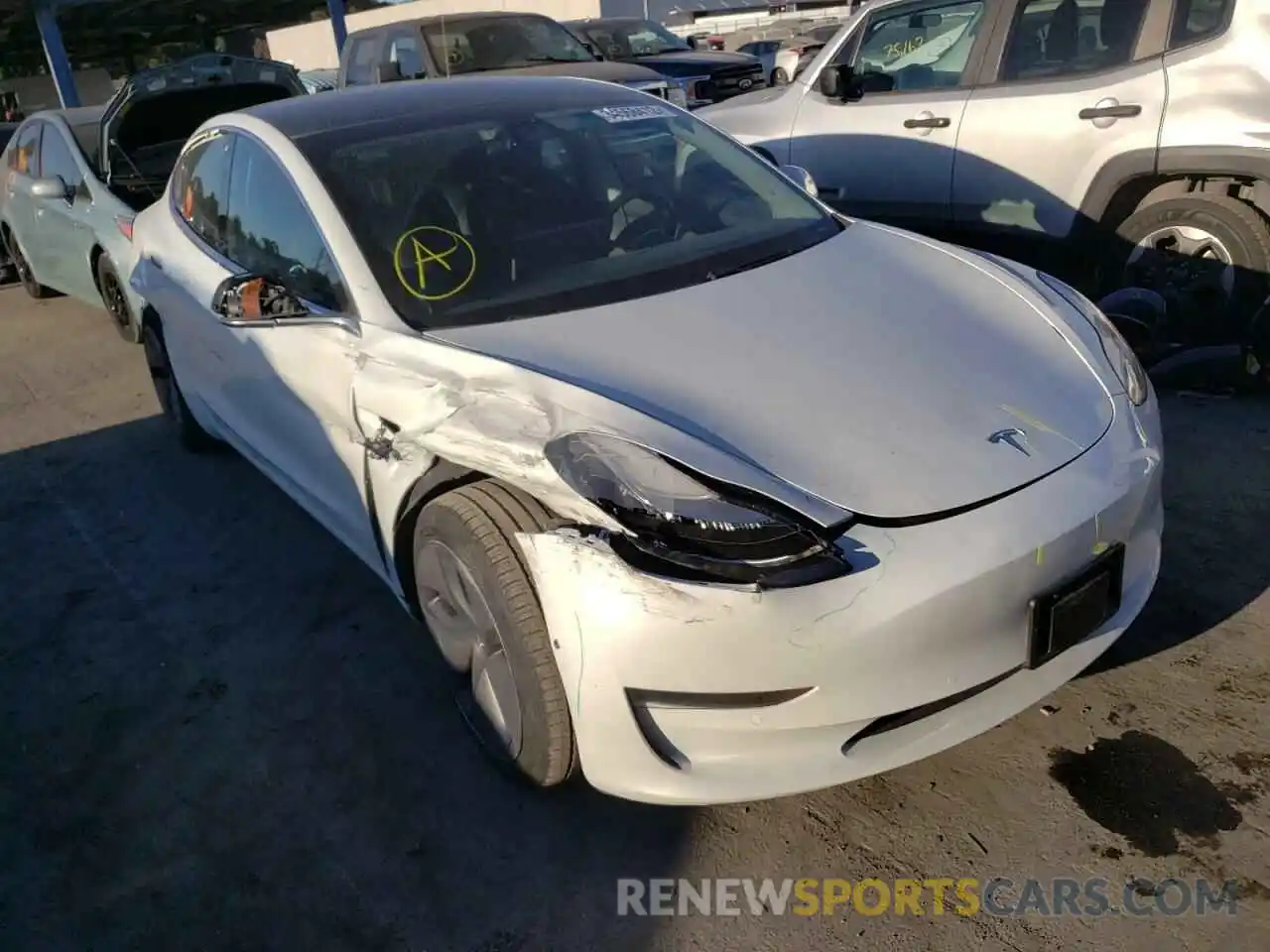 1 Photograph of a damaged car 5YJ3E1EA0LF740000 TESLA MODEL 3 2020