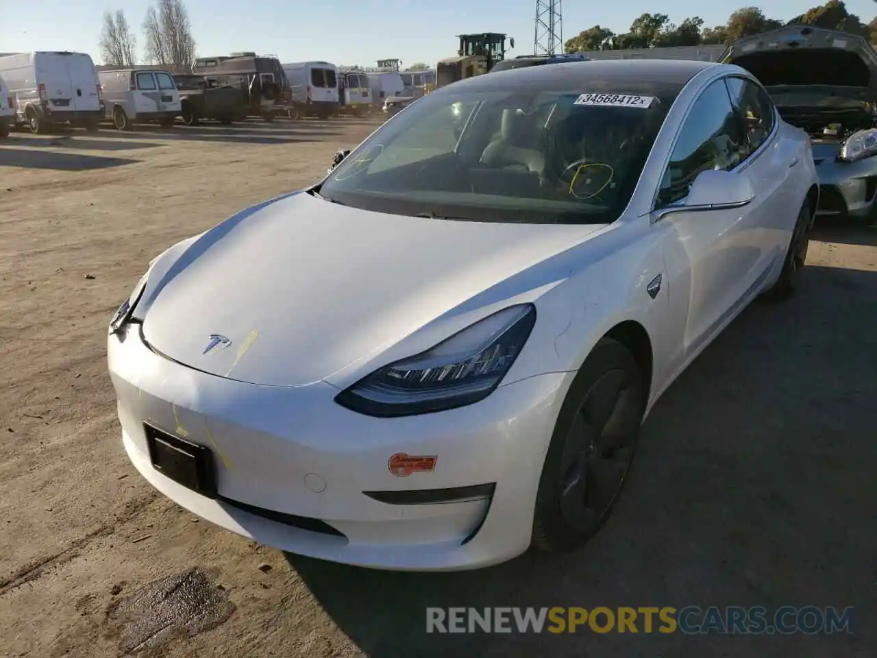 2 Photograph of a damaged car 5YJ3E1EA0LF740000 TESLA MODEL 3 2020