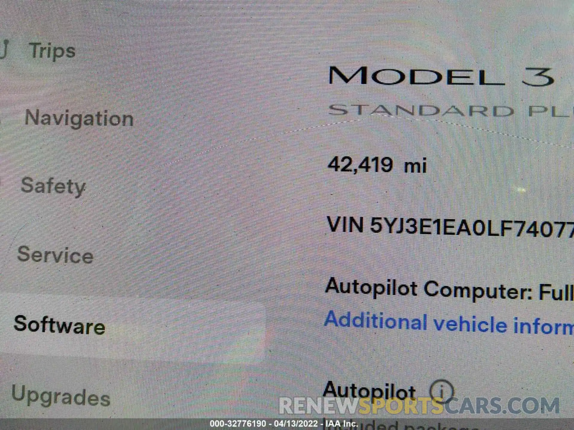 7 Фотография поврежденного автомобиля 5YJ3E1EA0LF740773 TESLA MODEL 3 2020