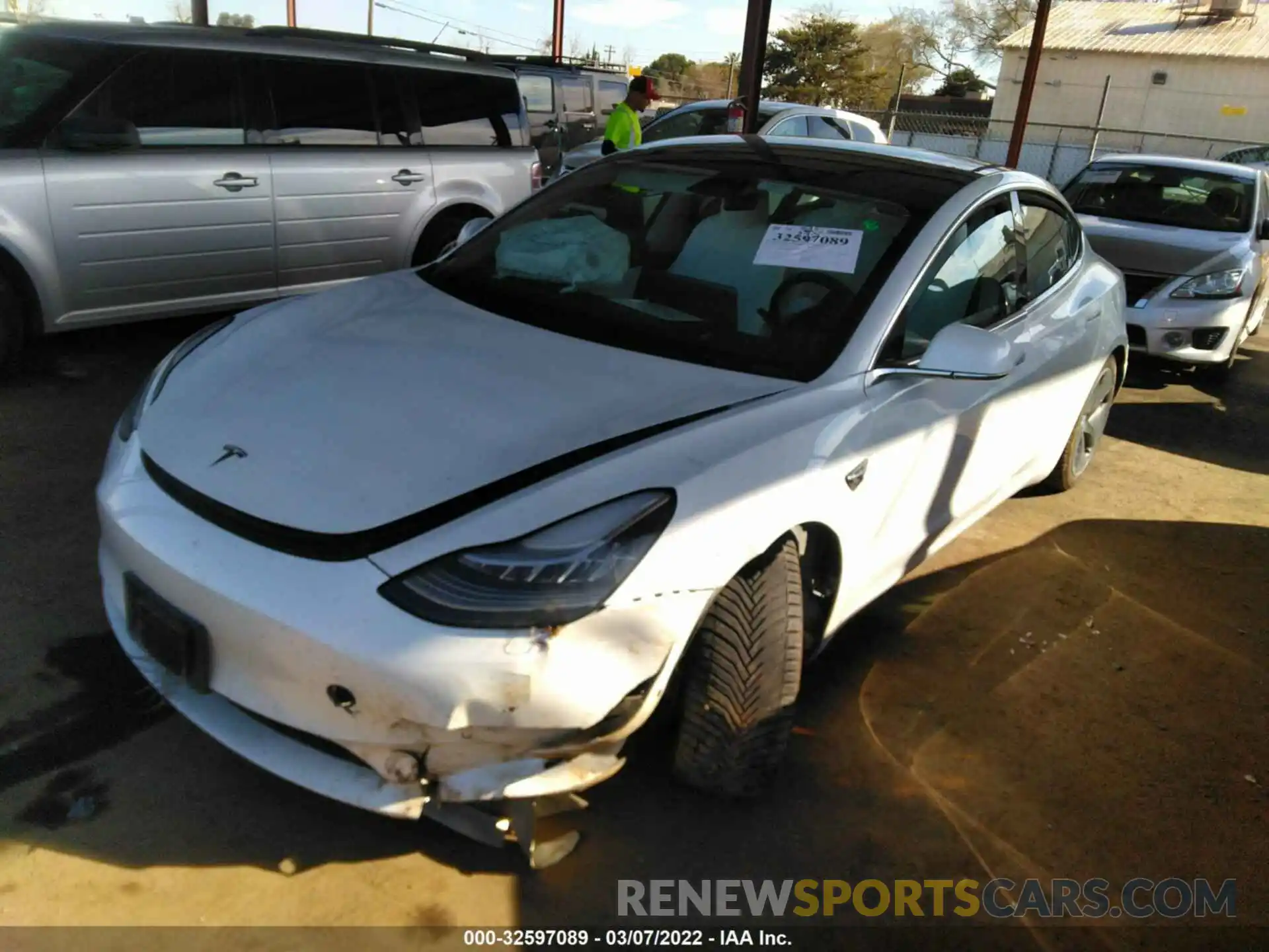 2 Photograph of a damaged car 5YJ3E1EA0LF741132 TESLA MODEL 3 2020