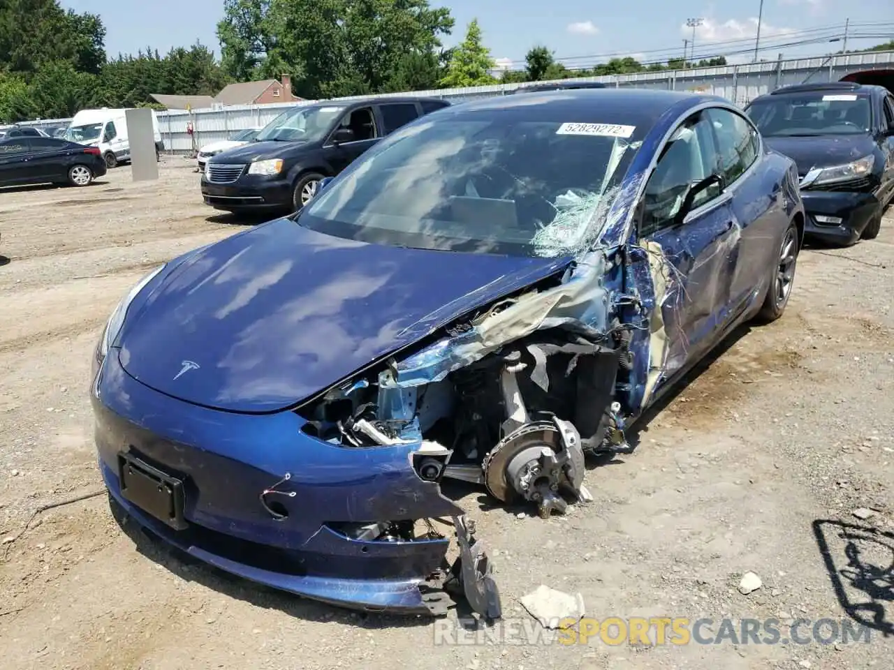 2 Photograph of a damaged car 5YJ3E1EA0LF792386 TESLA MODEL 3 2020