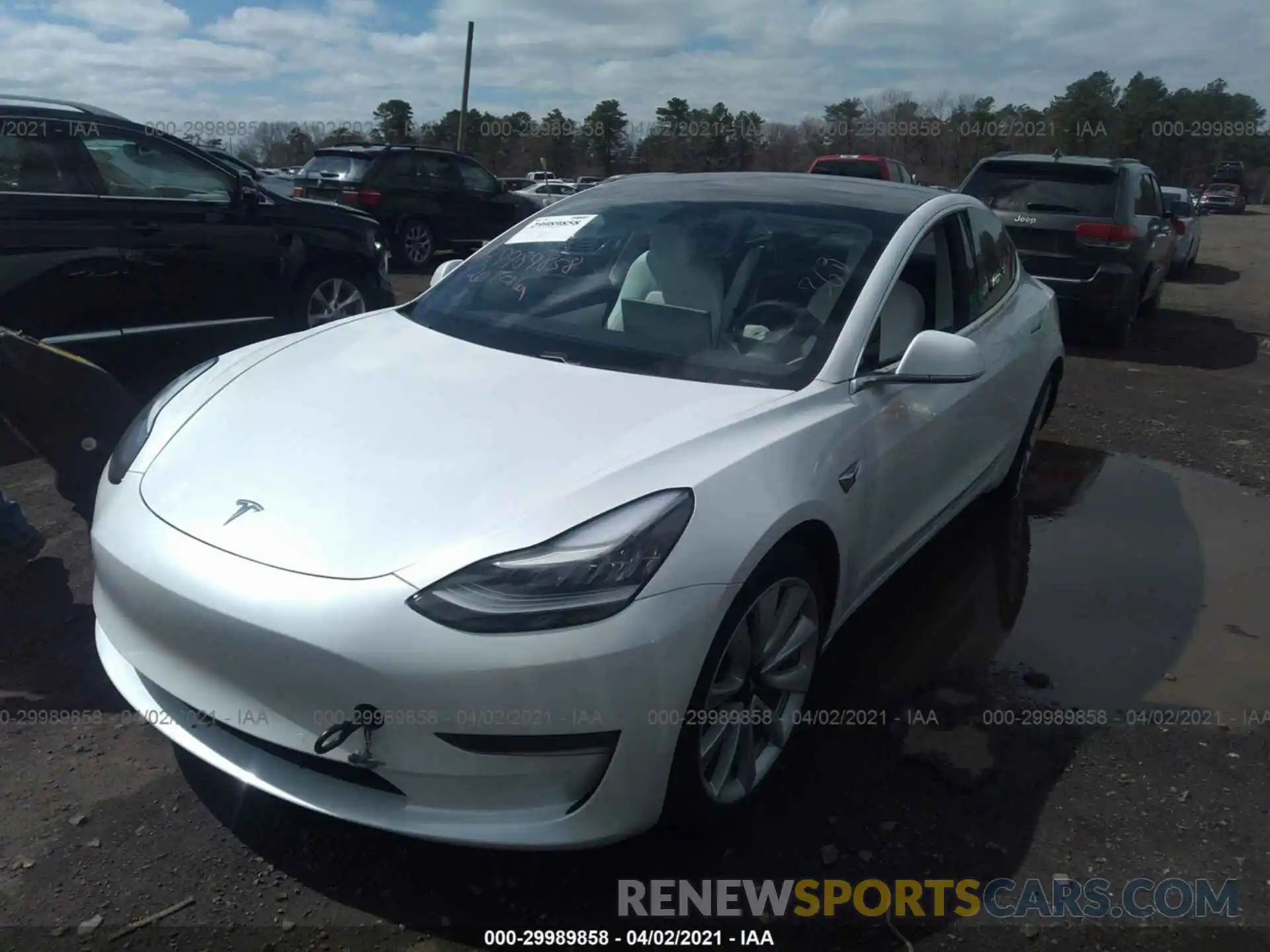 2 Photograph of a damaged car 5YJ3E1EA0LF793473 TESLA MODEL 3 2020