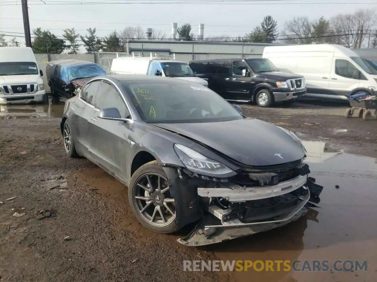 1 Photograph of a damaged car 5YJ3E1EA0LF797667 TESLA MODEL 3 2020