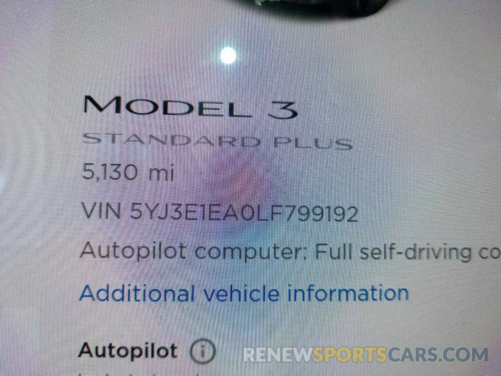 8 Фотография поврежденного автомобиля 5YJ3E1EA0LF799192 TESLA MODEL 3 2020