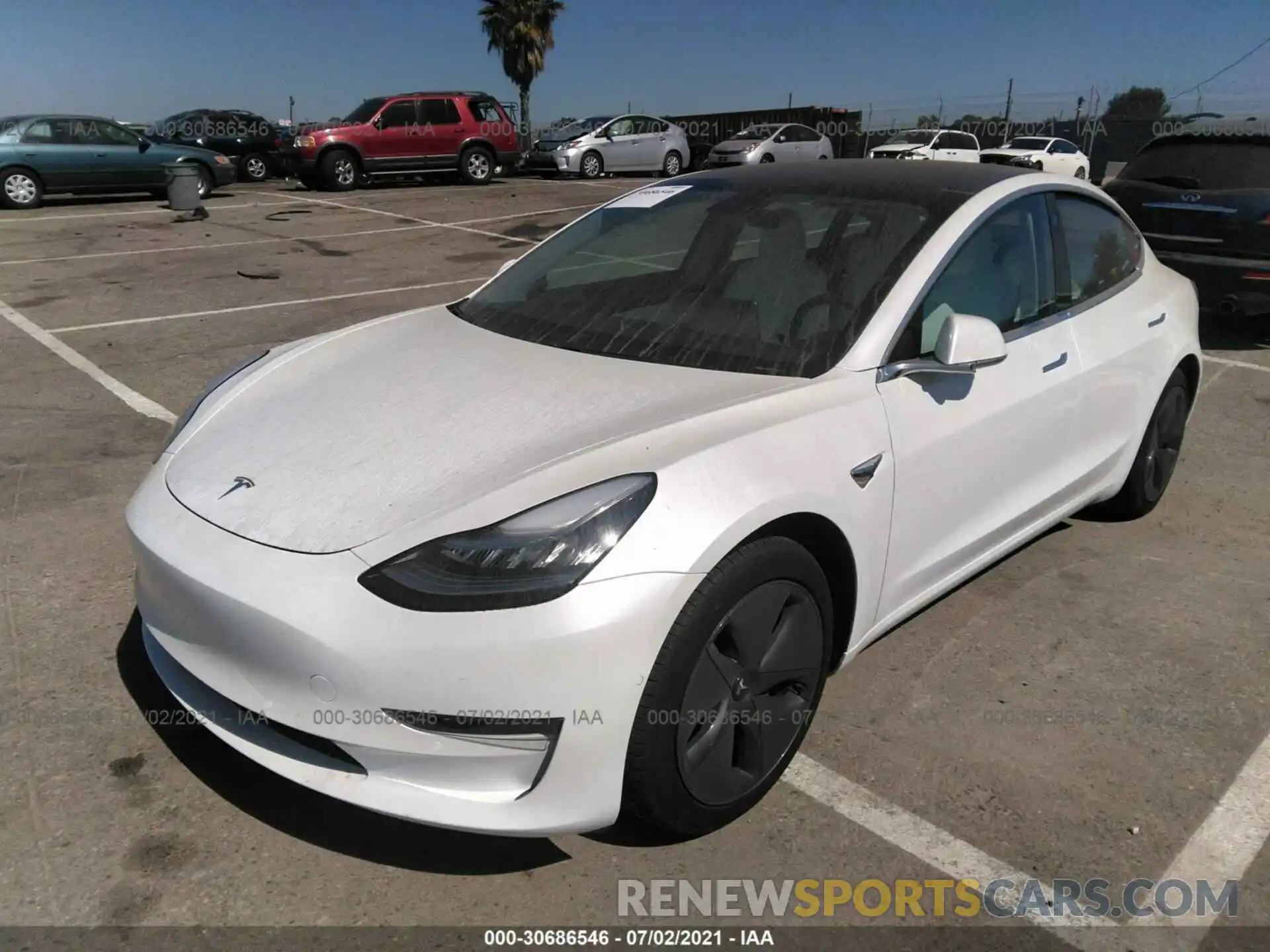 2 Photograph of a damaged car 5YJ3E1EA0LF805184 TESLA MODEL 3 2020