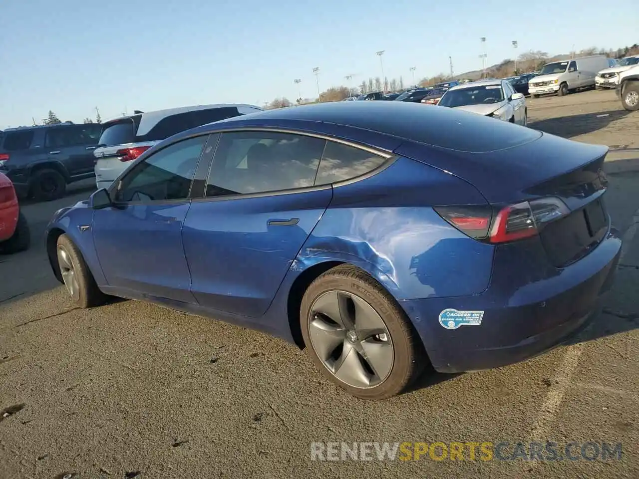 2 Photograph of a damaged car 5YJ3E1EA0LF805654 TESLA MODEL 3 2020