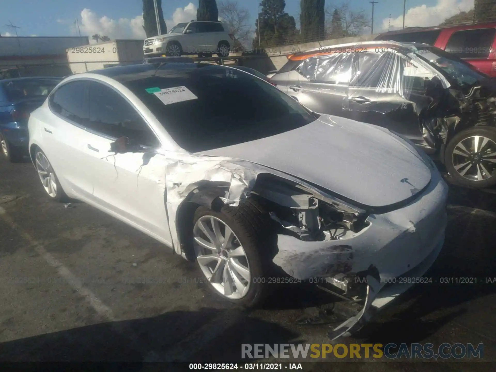 1 Photograph of a damaged car 5YJ3E1EA1LF476818 TESLA MODEL 3 2020