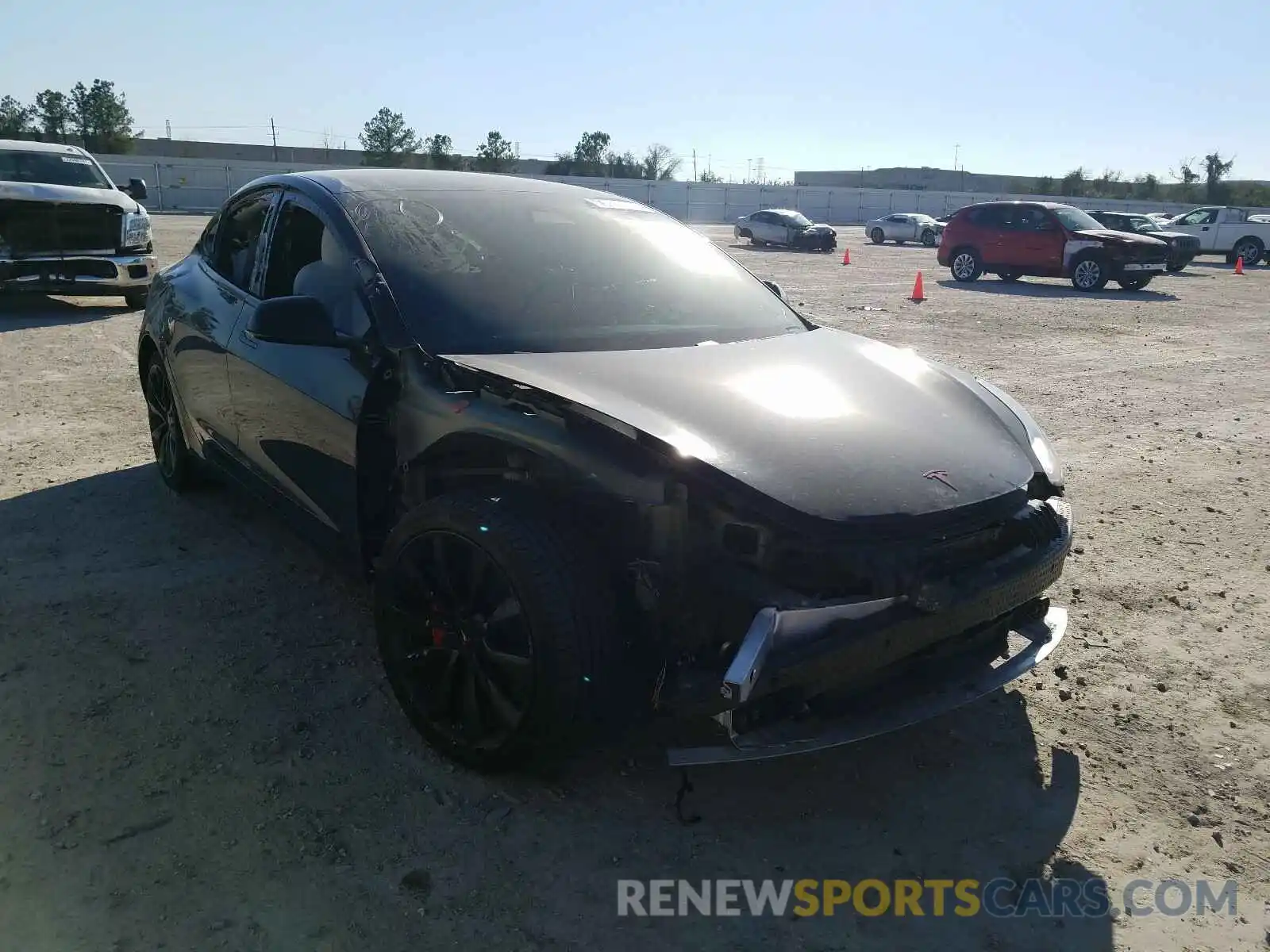 1 Photograph of a damaged car 5YJ3E1EA1LF519828 TESLA MODEL 3 2020